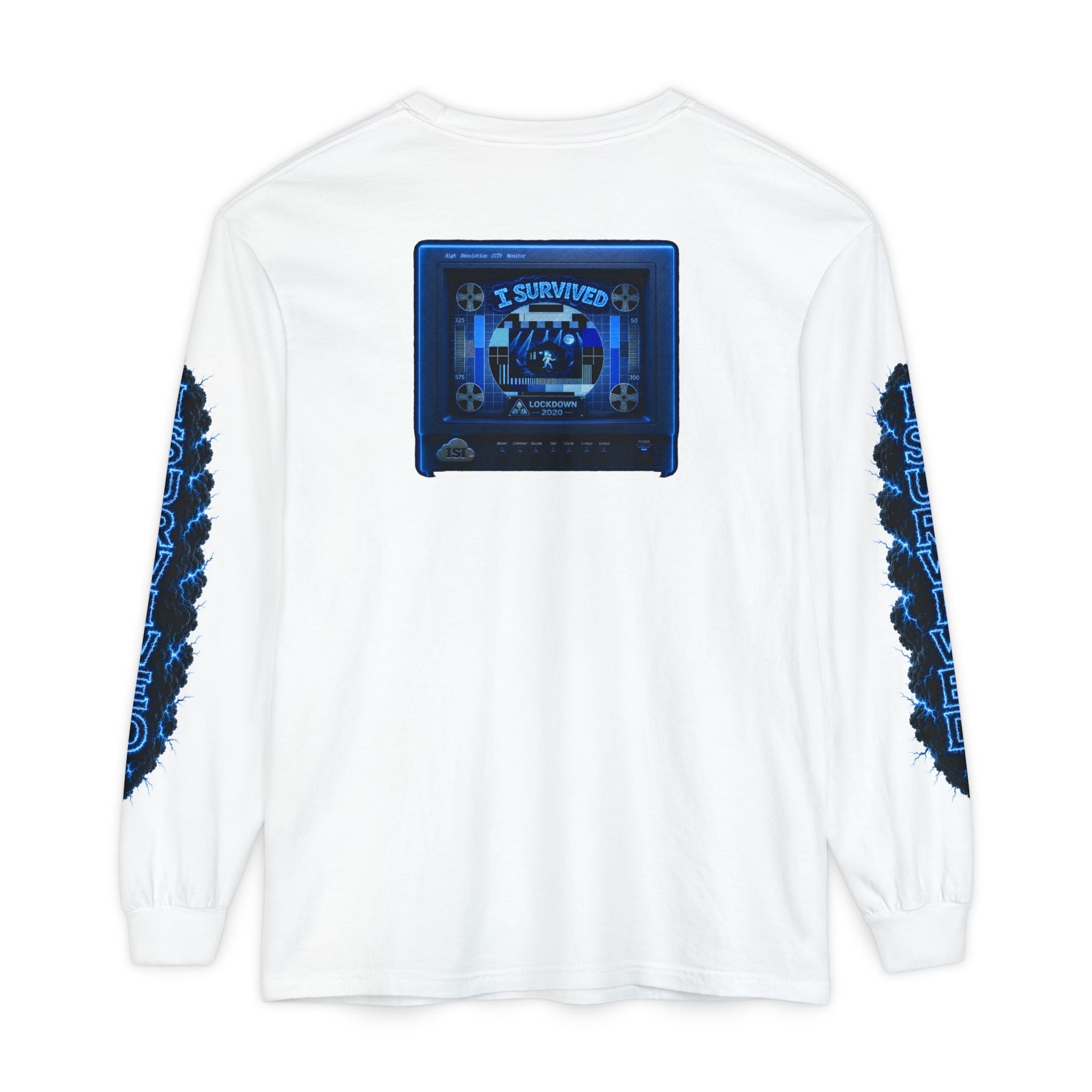 I Survived 2020 — "Please Stand By" Test Pattern Tee Lockdown Special Edition Summer Exclusive Unisex Garment-Dyed Long Sleeve T-Shirt