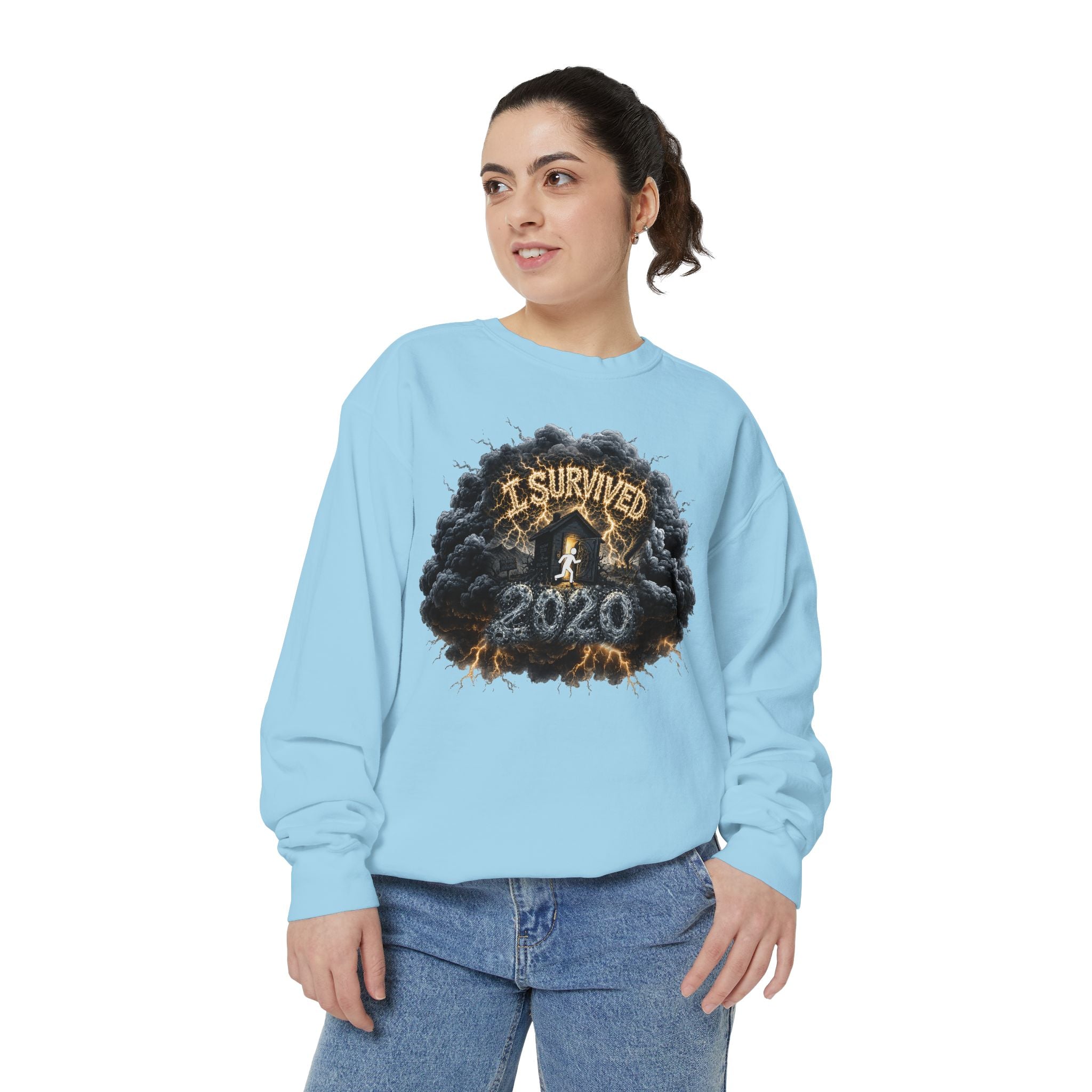 I Survived 2020 — Director's Cut Original Design Teaser Sweatshirt | Season 1 Premiere Drop Unisex Garment-Dyed Sweatshirt