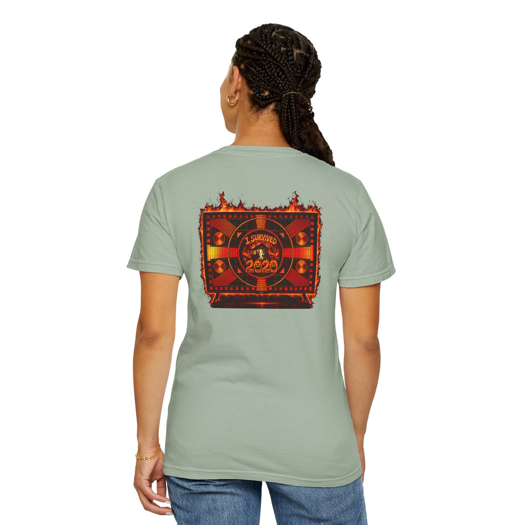 I Survived 2020 — "Please Stand By" Test Pattern Tee Wildfire Signal Edition Summer Premiere Unisex Garment-Dyed T-shirt