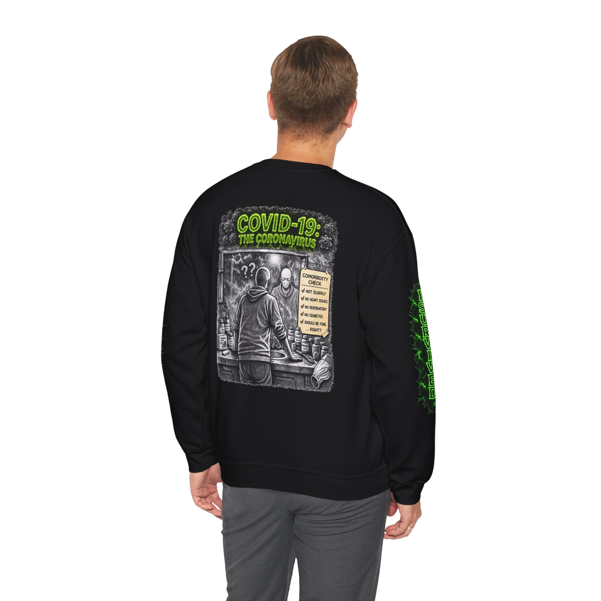 I Survived 2020 — Director's Cut S1:E1 "COVID-19: The Coronavirus" | Pandemic Edition Unisex Heavy Blend™ Crewneck Sweatshirt