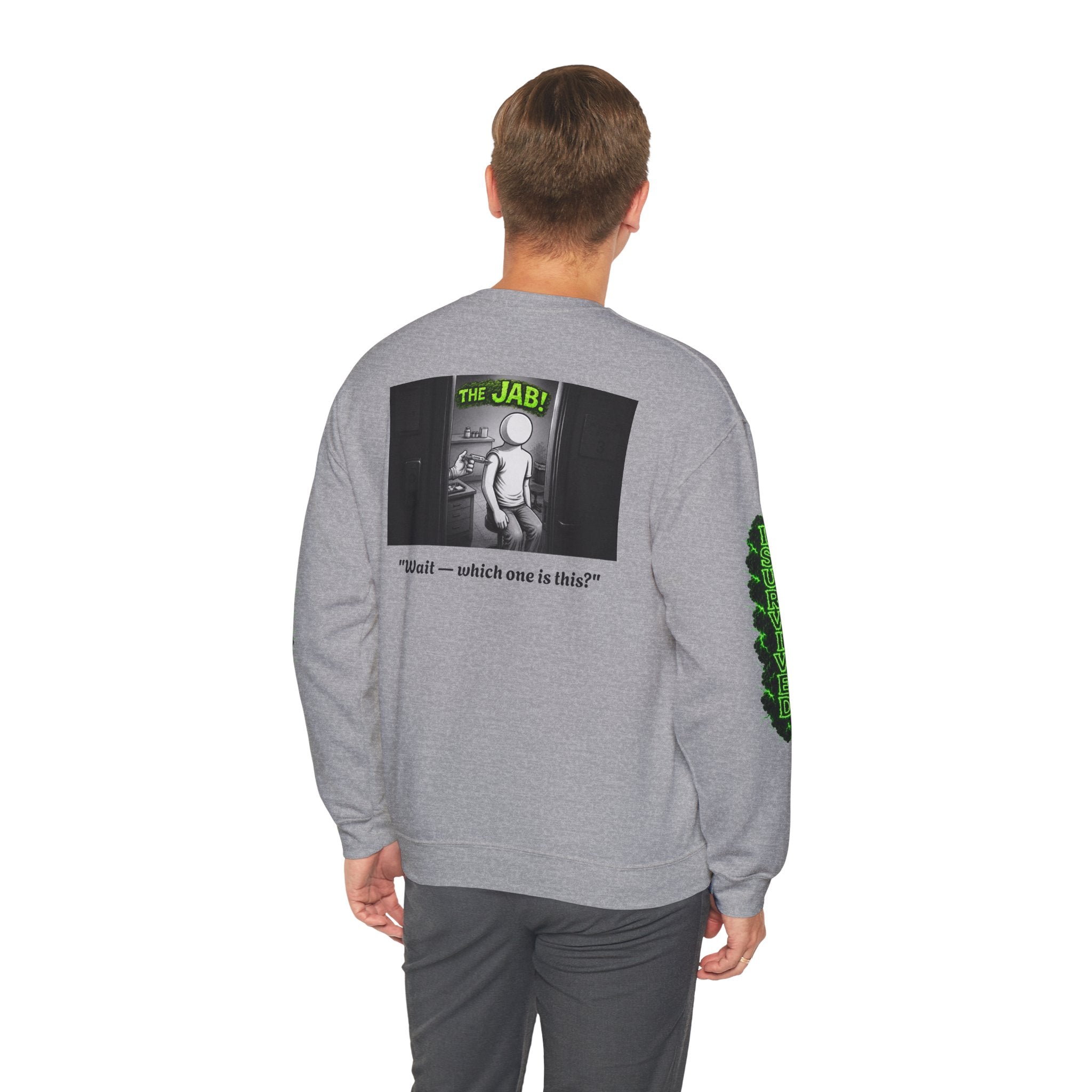 I Survived 2020 — Director's Cut S1:E3 "The Jab!" | Pandemic Edition Unisex Heavy Blend™ Crewneck Sweatshirt