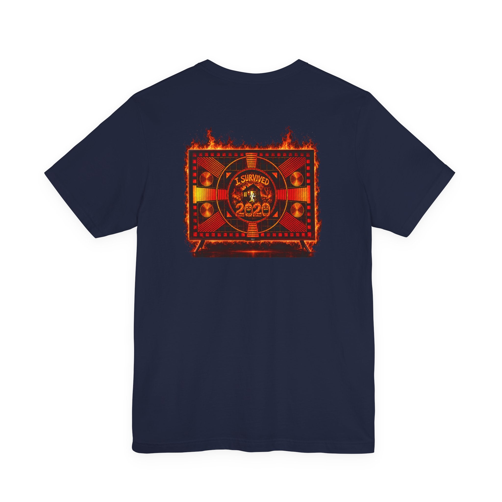I Survived 2020 — "Please Stand By" Test Pattern Tee Wildfire Signal Edition Summer Premiere Unisex Jersey Short Sleeve Tee