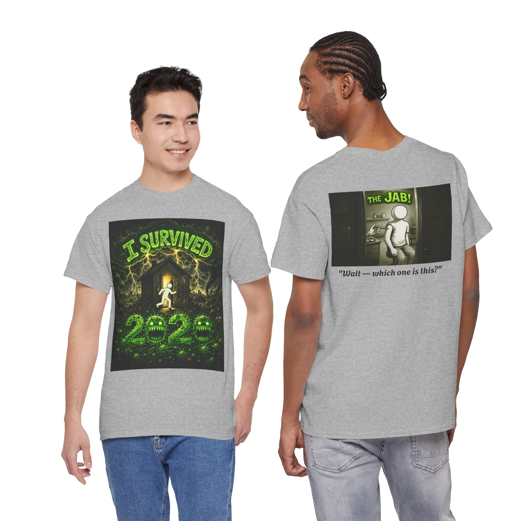 Sobreviví al 2020 — T1:E3 "¡La vacuna!" | Camiseta unisex de algodón grueso Edición Pandemia