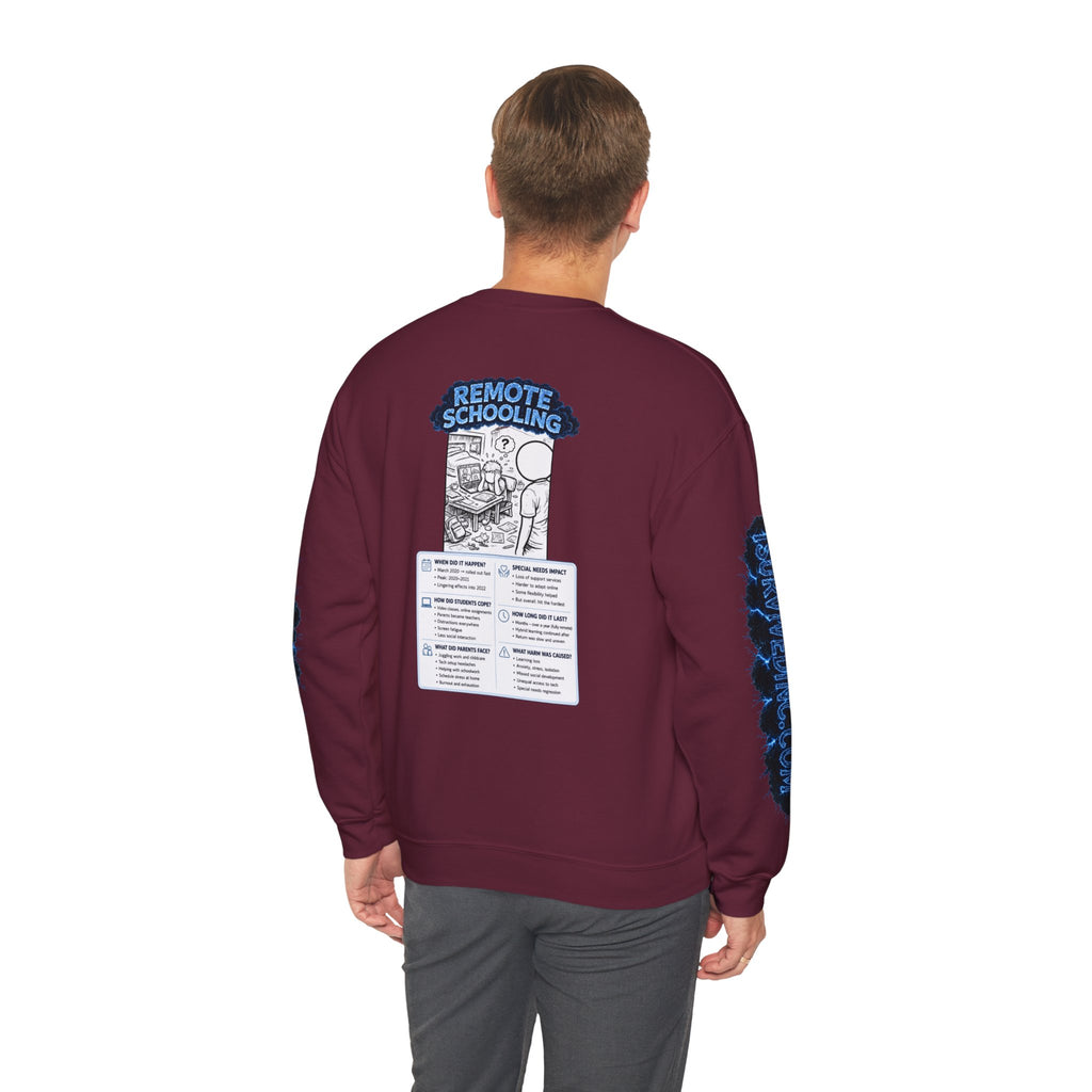 I Survived 2020 — LOCKDOWN S3:E3: Special Edition "Remote Schooling" Unisex Heavy Blend™ Crewneck Sweatshirt