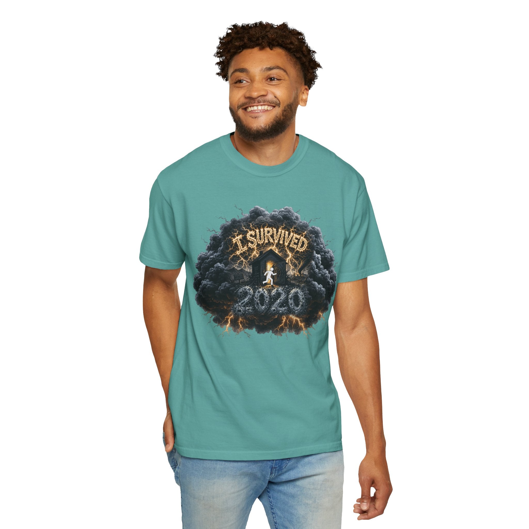 I Survived 2020 — Original Design Teaser Tee | Season 1 Premiere Drop Unisex Garment-Dyed T-shirt