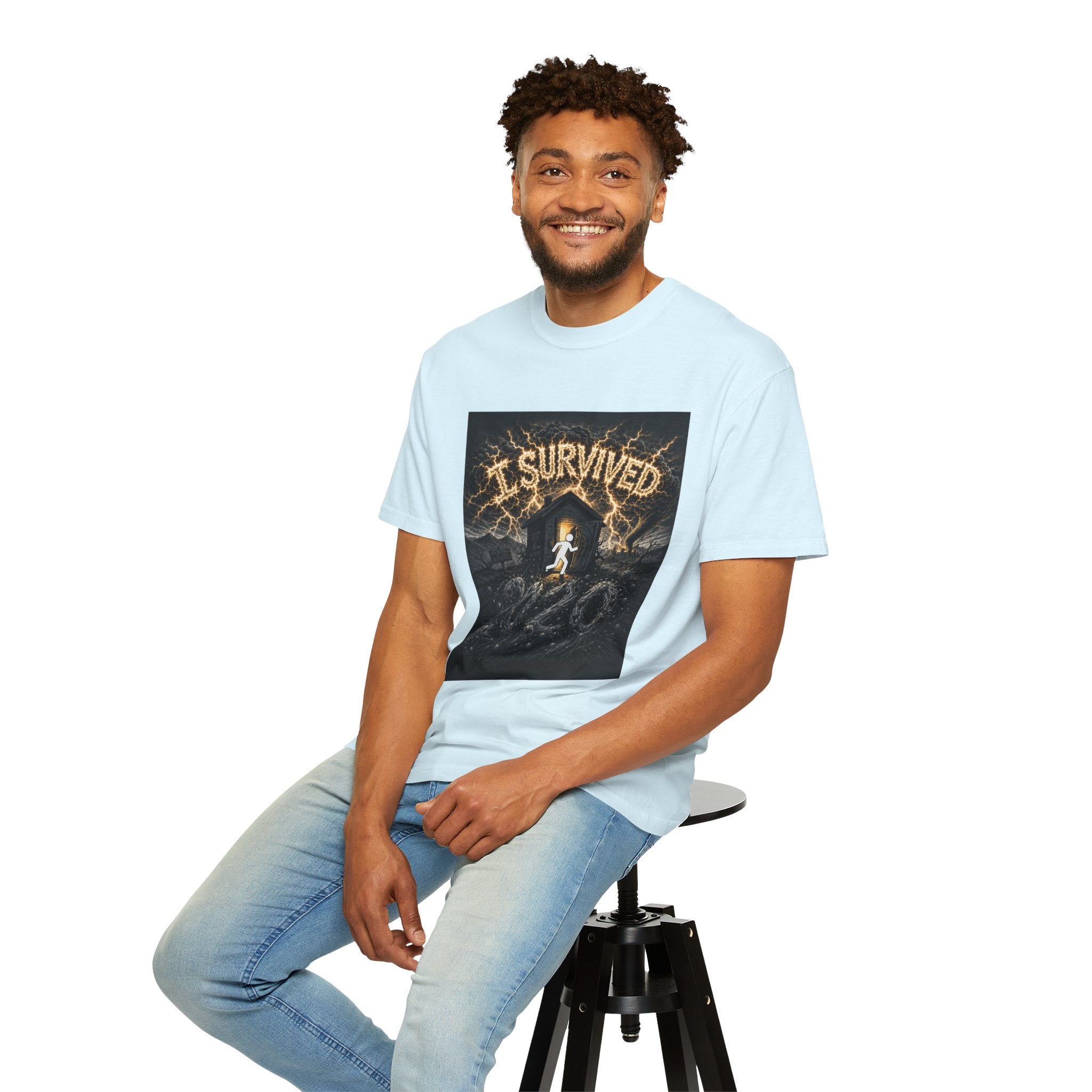 I Survived 2020 — Original Design Teaser Tee | Season 1 Premiere Drop Unisex Garment-Dyed T-shirt