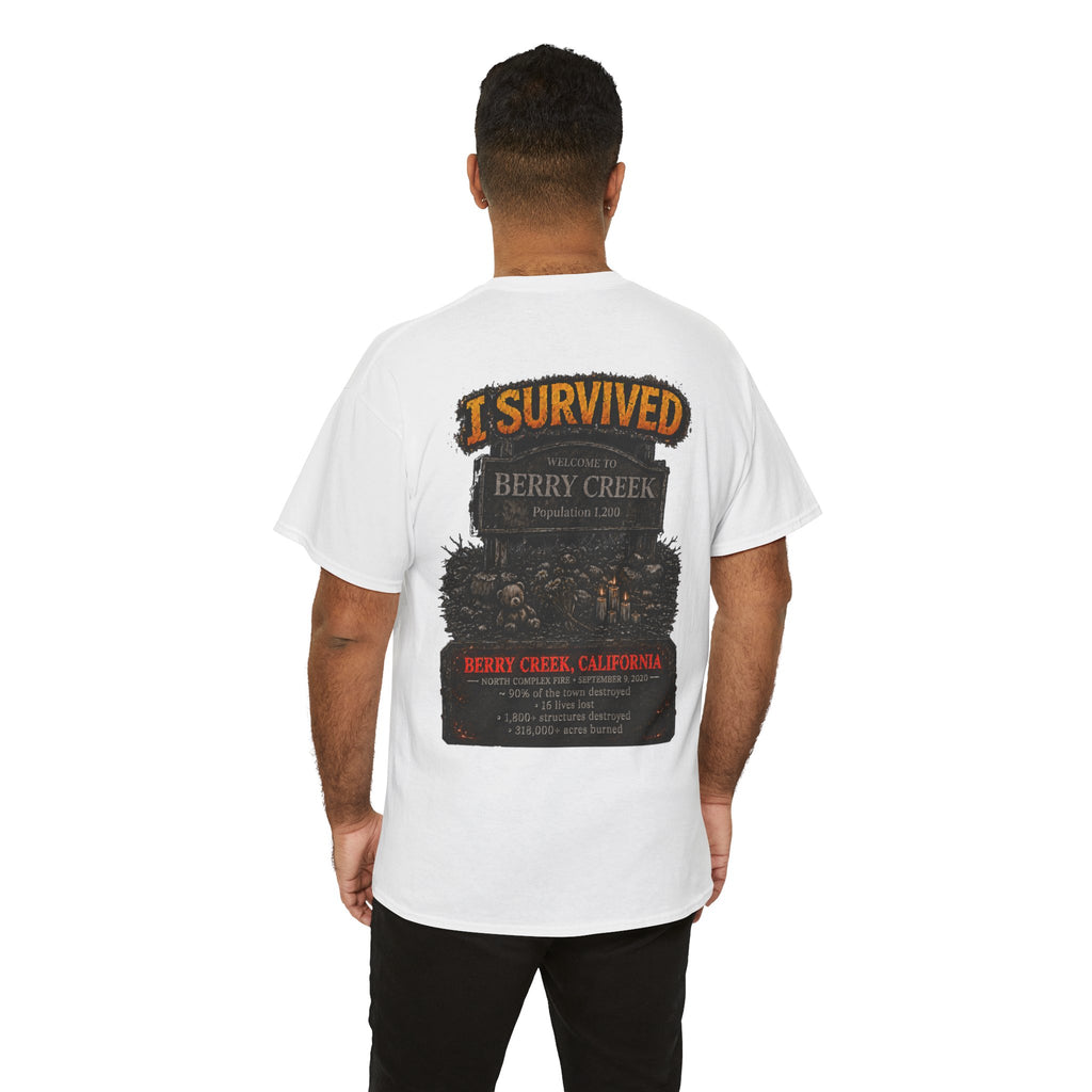 I Survived 2020 — Director's Cut S2:E1 "Berry Creek" | Wildfire Edition Memorial Unisex Heavy Cotton Tee