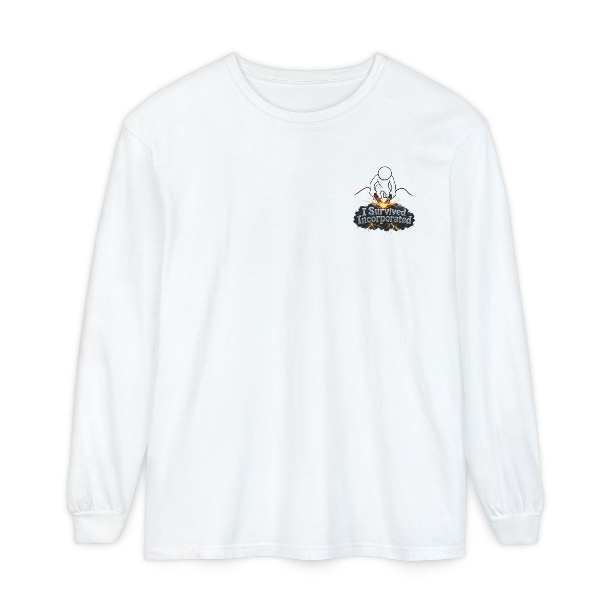 I Survived 2020 — "Please Stand By" Test Pattern Tee Summer Premier Unisex Garment-Dyed Long Sleeve T-Shirt