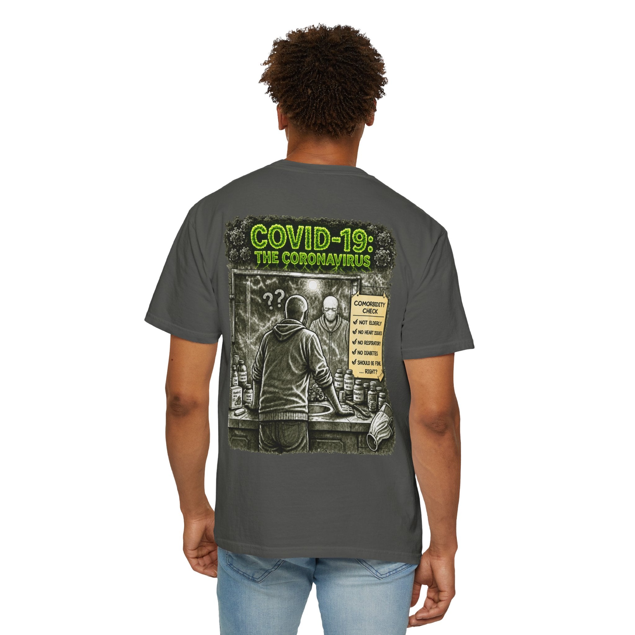Sobreviví al 2020 — T1:E1 "COVID-19: El Coronavirus" | Camiseta unisex teñida de una pieza, Edición Pandemia