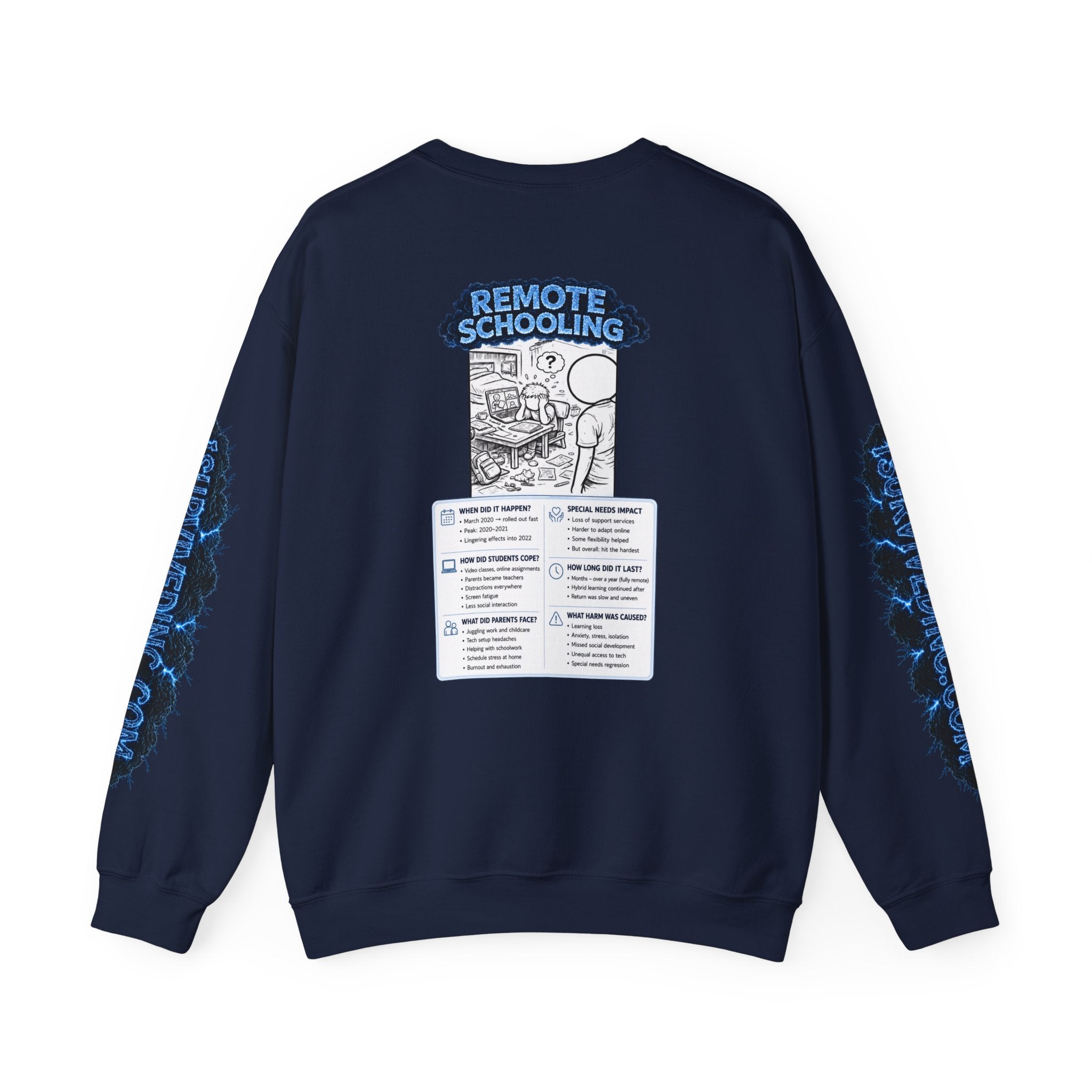 I Survived 2020 — LOCKDOWN S3:E3: Special Edition "Remote Schooling" Unisex Heavy Blend™ Crewneck Sweatshirt
