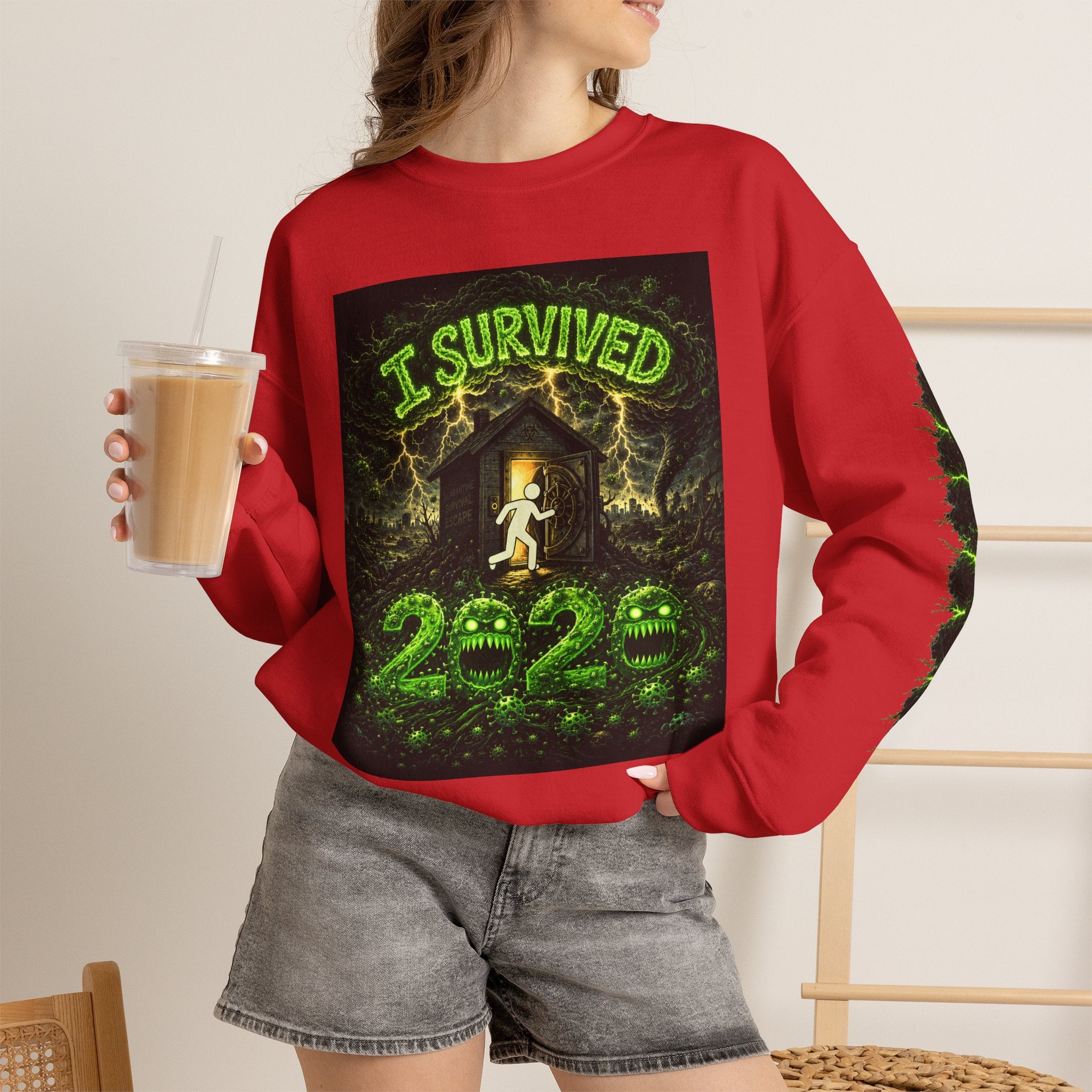 I Survived 2020 — PANDEMIC S1:E2: "The Coming of COVID" Unisex Heavy Blend™ Crewneck Sweatshirt