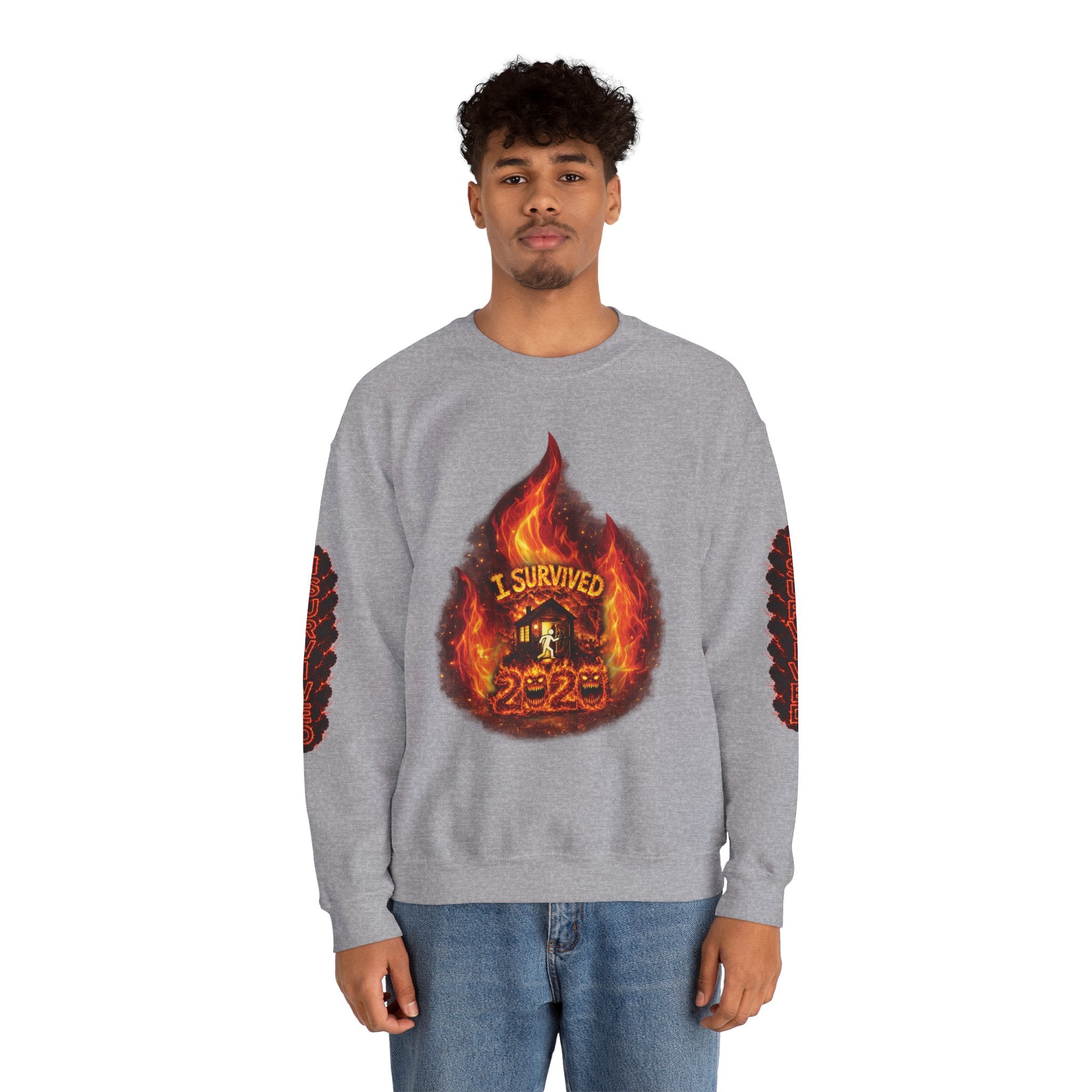 I Survived 2020 — Director's Cut S2:E1 "Berry Creek" | Wildfire Edition Memorial Unisex Heavy Blend™ Crewneck Sweatshirt