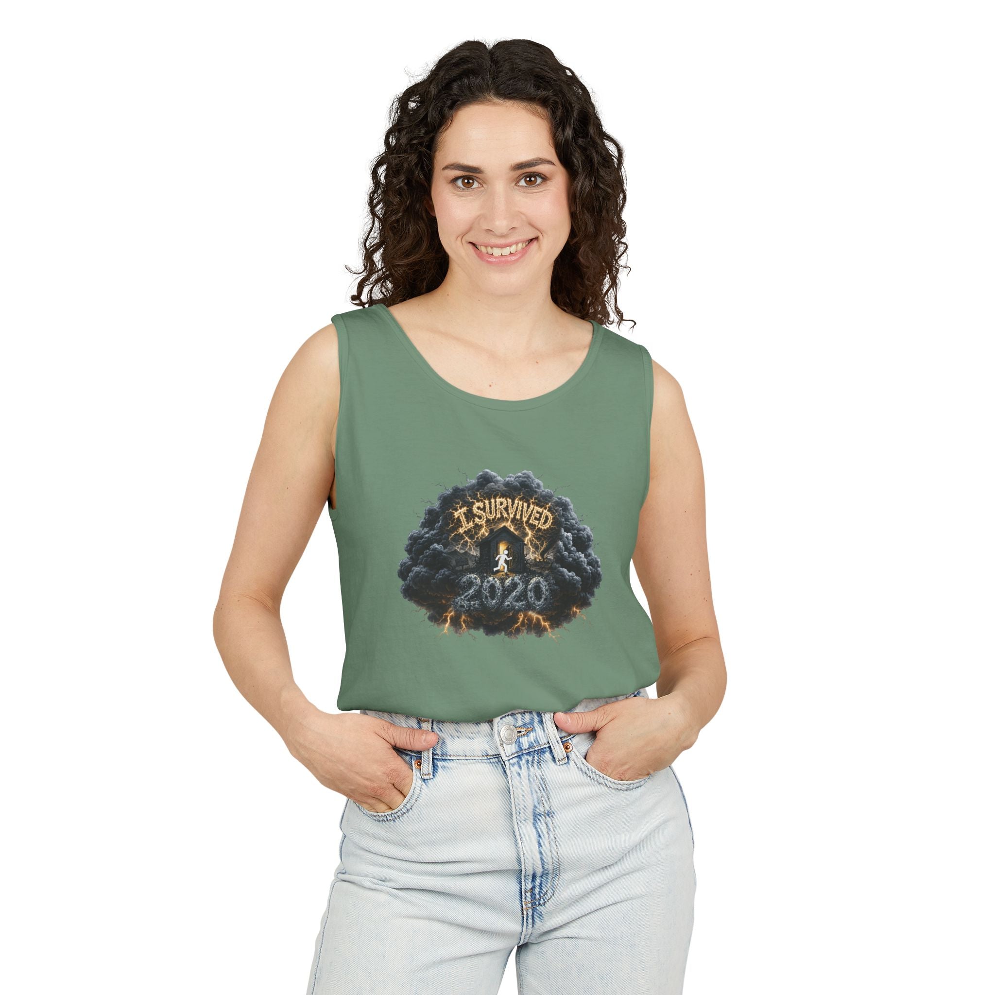 I Survived 2020 — Original PILOT Design: Director's Cut Unisex Garment-Dyed Tank Top