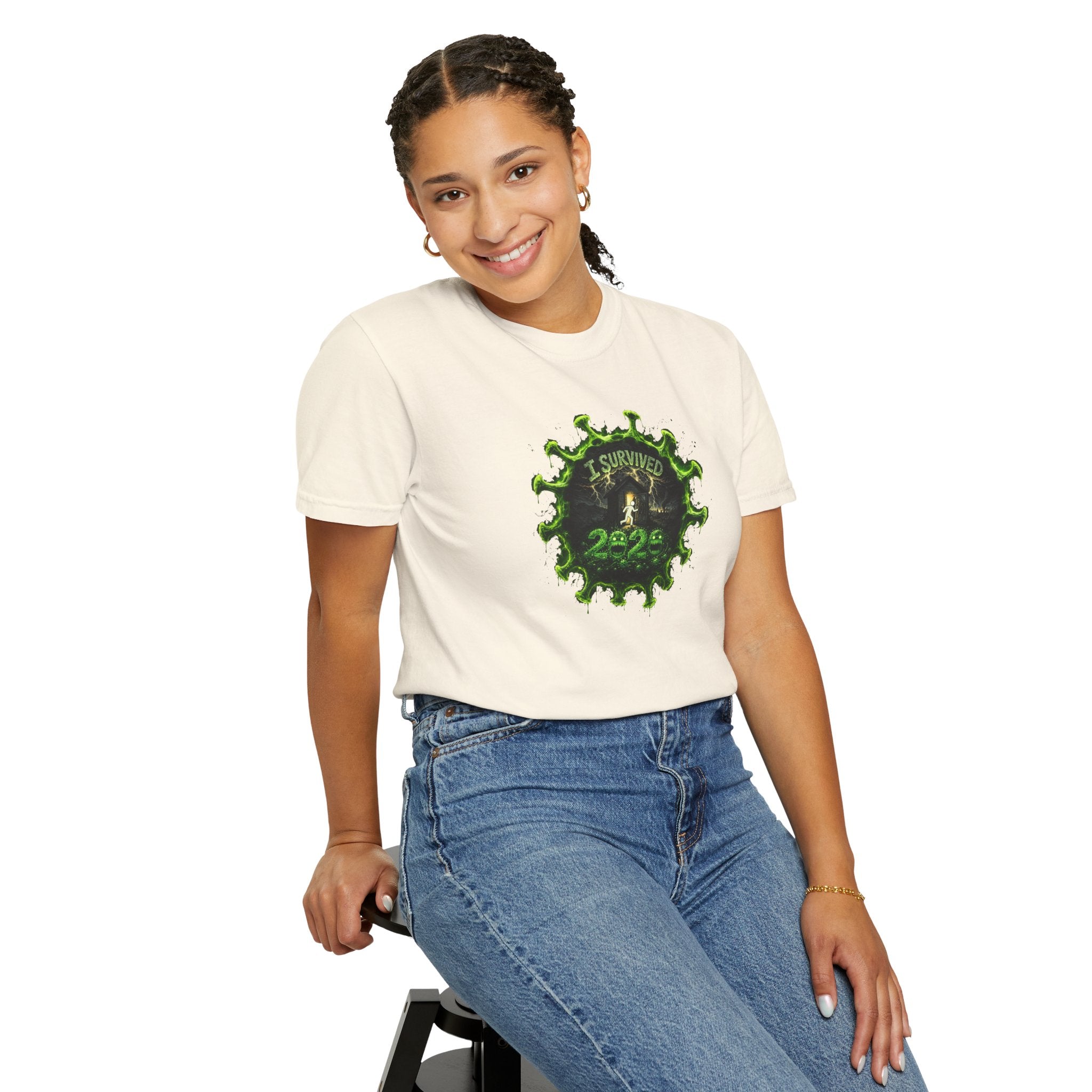 I Survived 2020 — PANDEMIC S1:E4: Director's Cut "Mask Madness" Unisex Garment-Dyed T-shirt