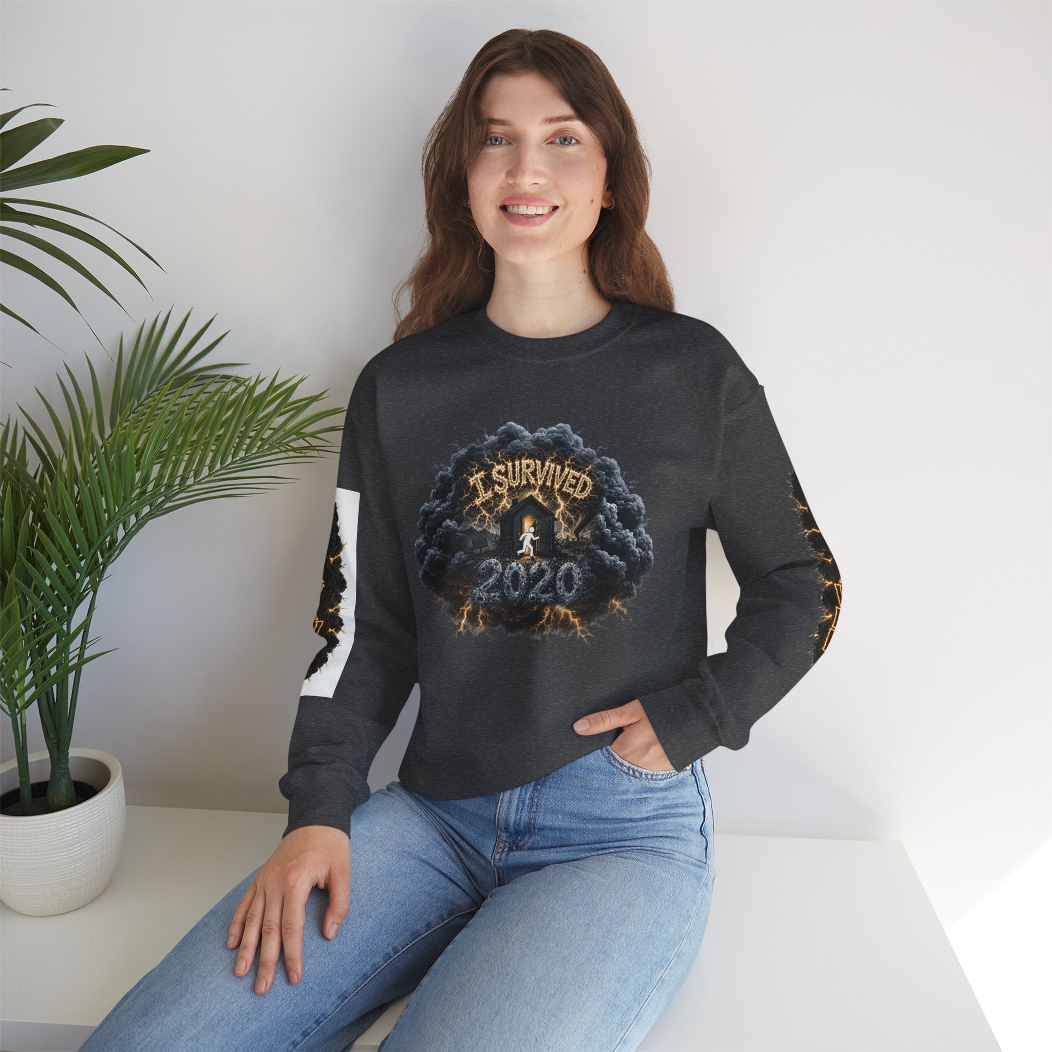 I Survived 2020 — Director's Cut Original Design Teaser Tee | Season 1 Premiere Drop Unisex Heavy Blend™ Crewneck Sweatshirt