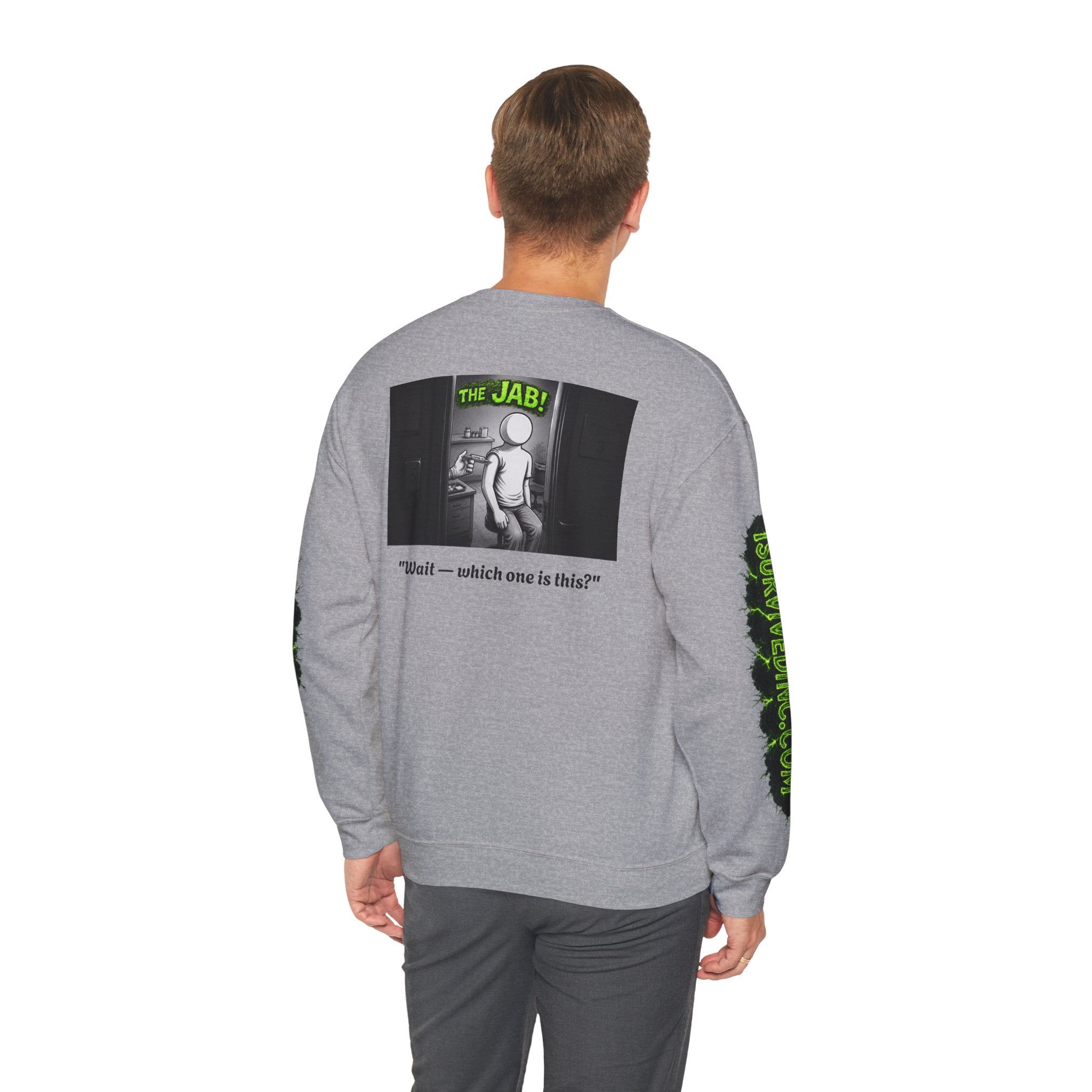 I Survived 2020 — S1:E3 "The Jab!" | Pandemic Edition Unisex Heavy Blend™ Crewneck Sweatshirt