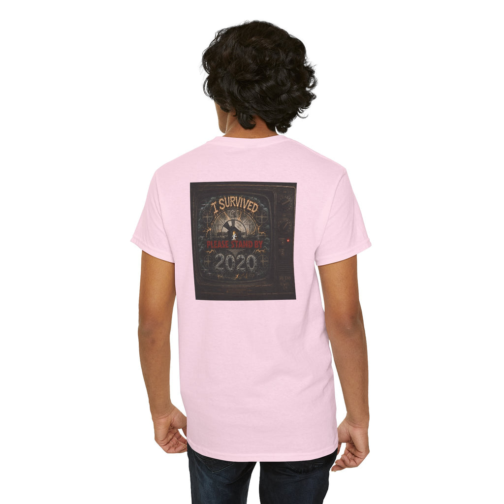 I Survived 2020 — "Please Stand By" Test Pattern Tee Summer Premier Unisex Heavy Cotton Tee