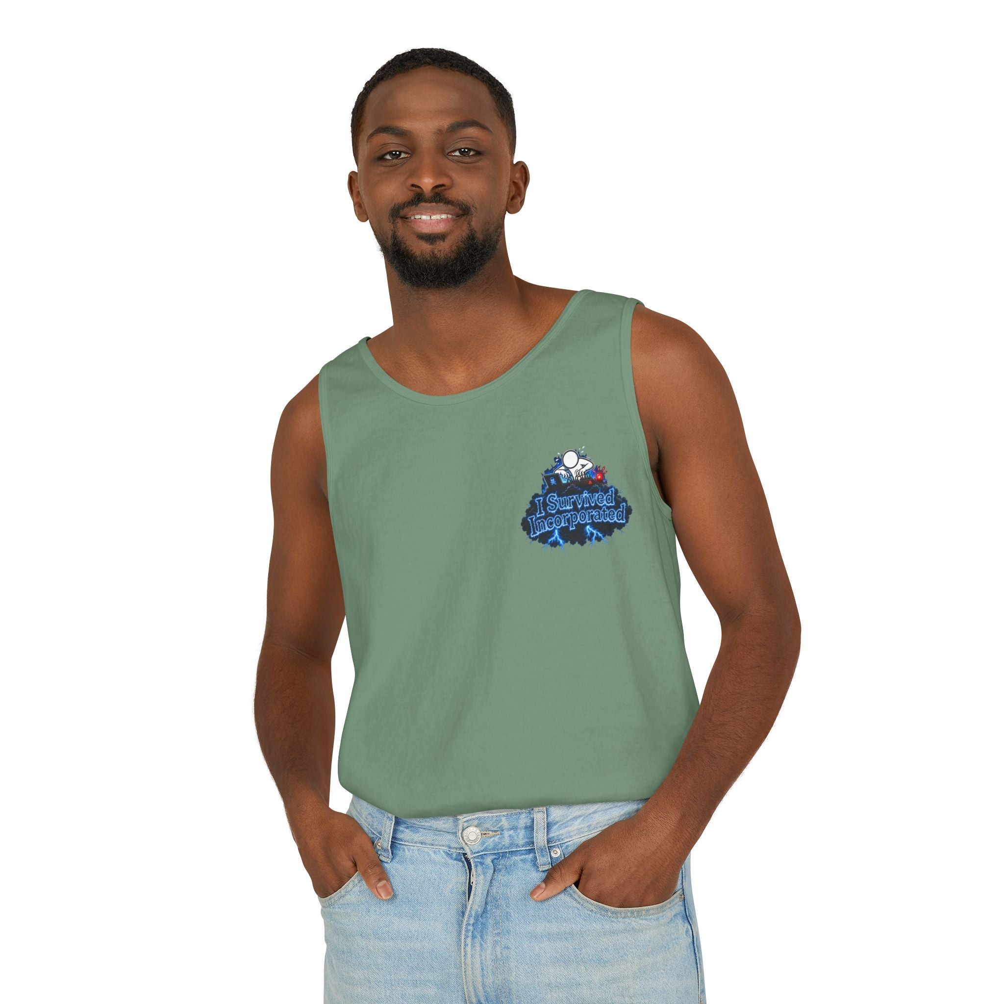 I Survived 2020 — "Please Stand By" Test Pattern Tee Lockdown Special Edition Summer Exclusive Unisex Garment-Dyed Tank Top