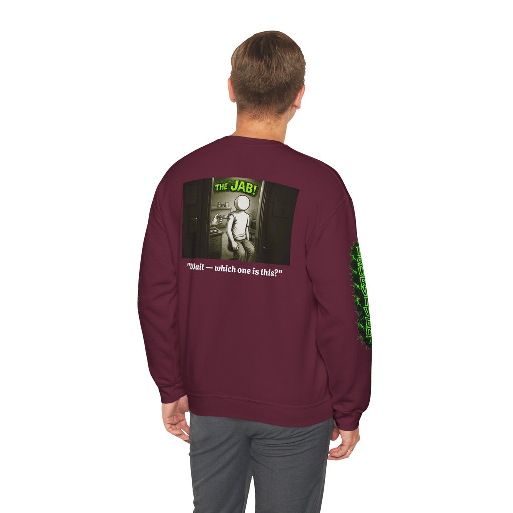 I Survived 2020 — PANDEMIC S1:E3: Director's Cut "The Jab!" Unisex Heavy Blend™ Crewneck Sweatshirt