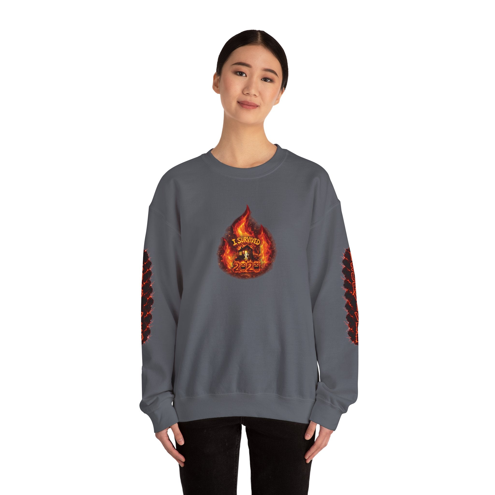 I Survived 2020 — WILDFIRES S2:E4: Director's Cut "Western U.S. Wildfire Season" Memorial Unisex Heavy Blend™ Crewneck Sweatshirt