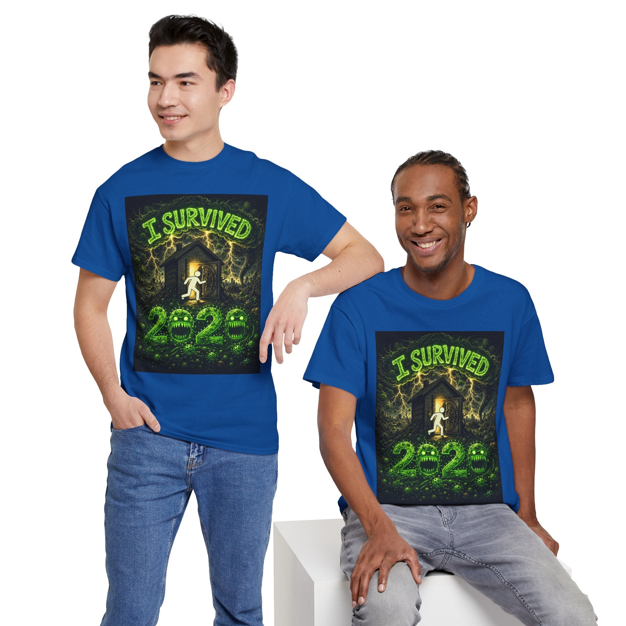 Sobreviví al 2020 — T1:E3 "¡La vacuna!" | Camiseta unisex de algodón grueso Edición Pandemia