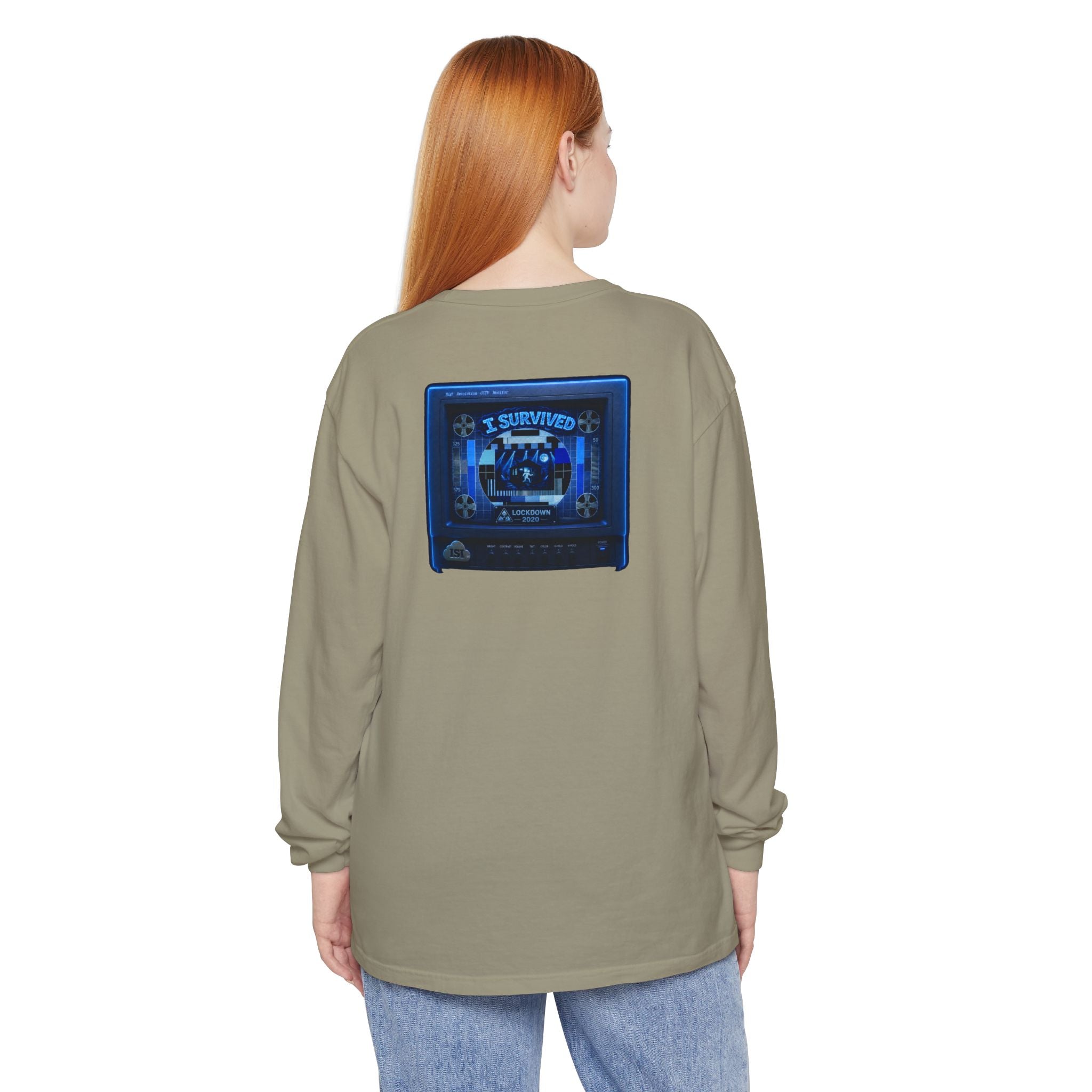 I Survived 2020 — "Please Stand By" Test Pattern Tee Lockdown Edition Summer Exclusive Unisex Garment-Dyed Long Sleeve T-Shirt