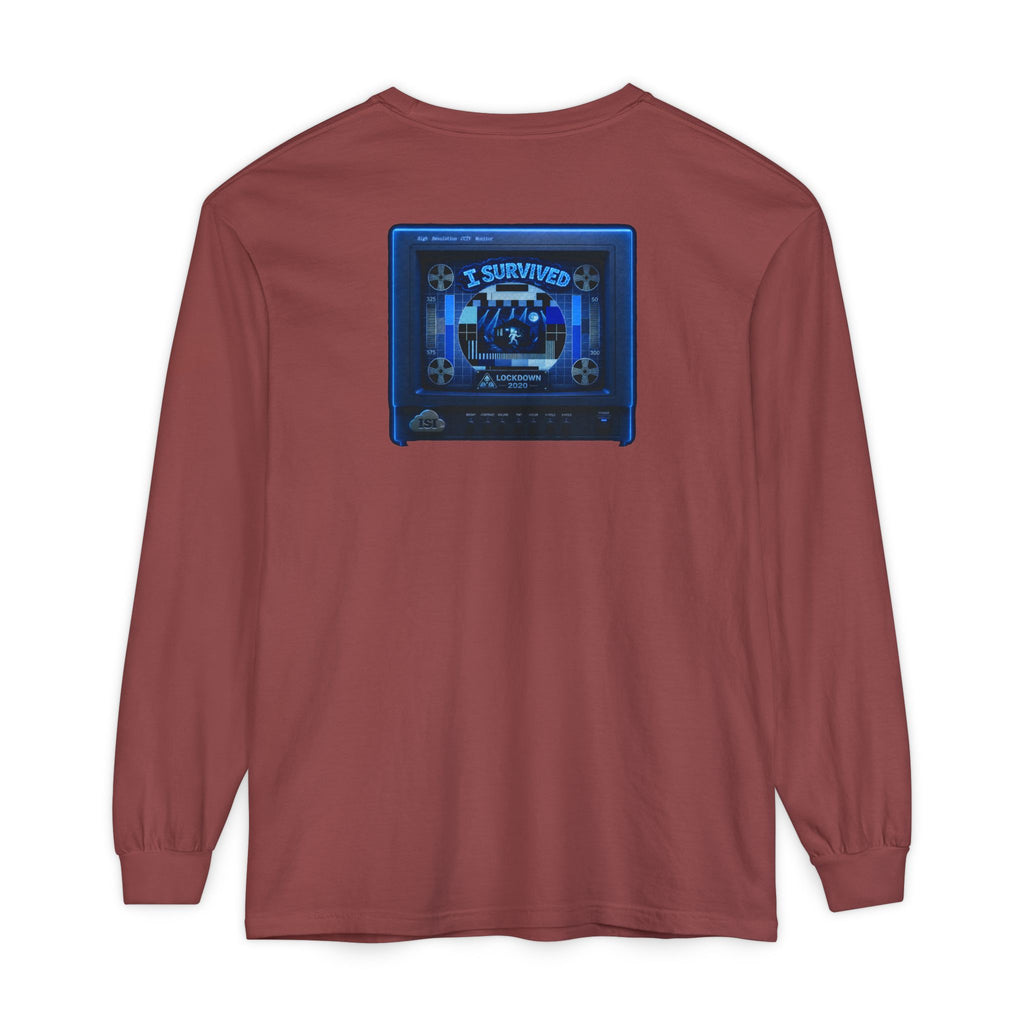 I Survived 2020 — "Please Stand By" Test Pattern Tee Lockdown Edition Summer Exclusive Unisex Garment-Dyed Long Sleeve T-Shirt