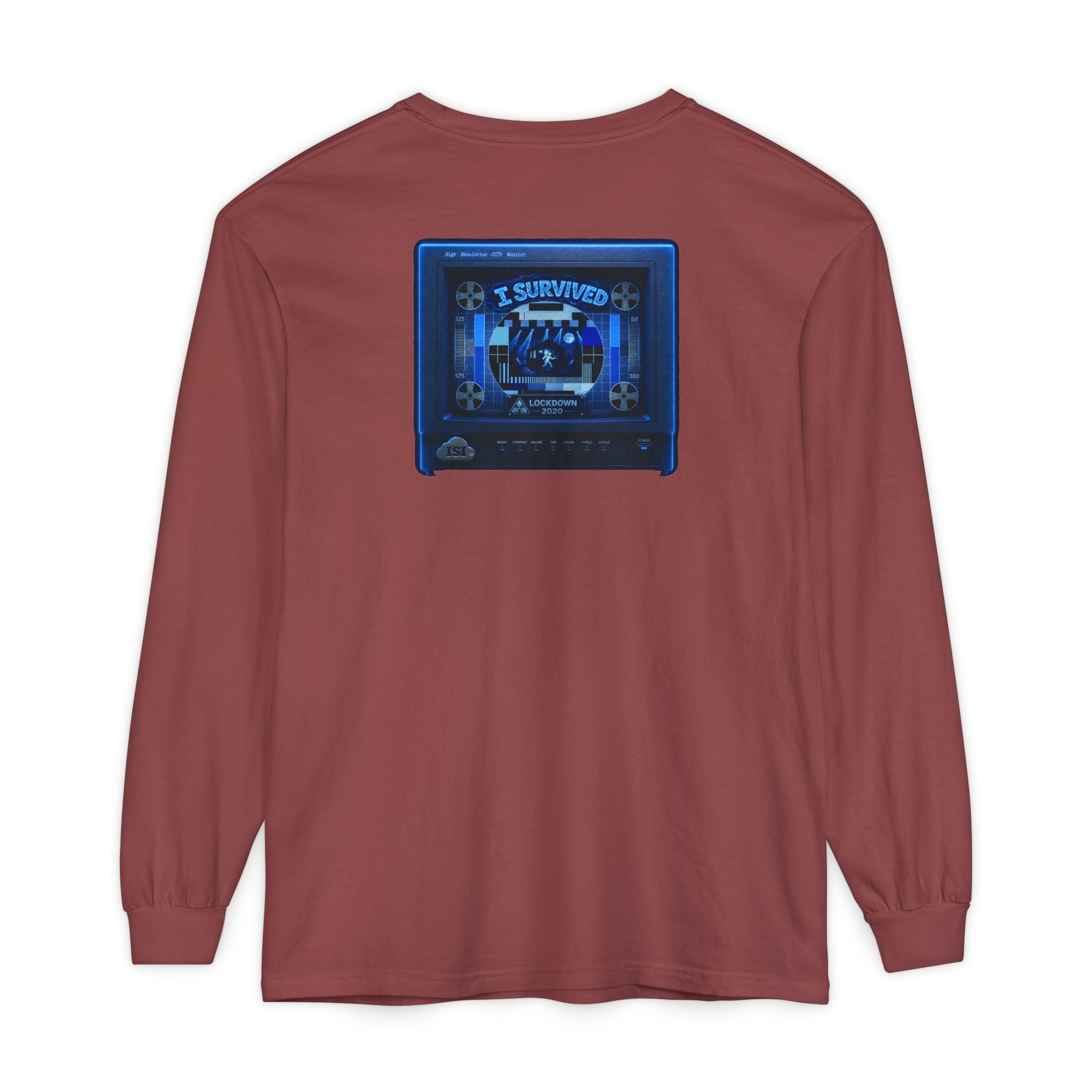 I Survived 2020 — "Please Stand By" Test Pattern Tee Lockdown Edition Summer Exclusive Unisex Garment-Dyed Long Sleeve T-Shirt