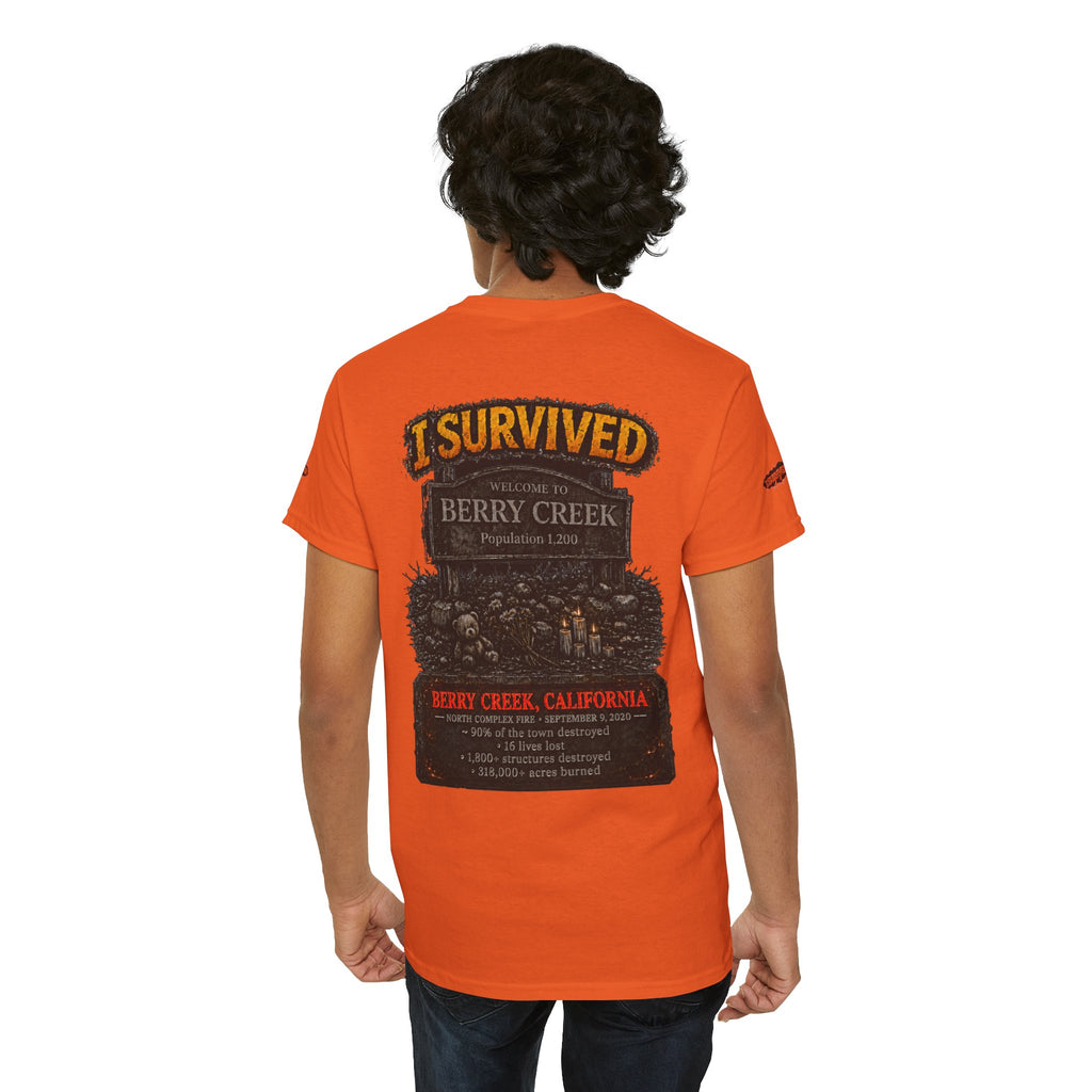 I Survived 2020 — Director's Cut S2:E1 "Berry Creek" | Wildfire Edition Memorial Unisex Heavy Cotton Tee (SPECIAL EDITION)