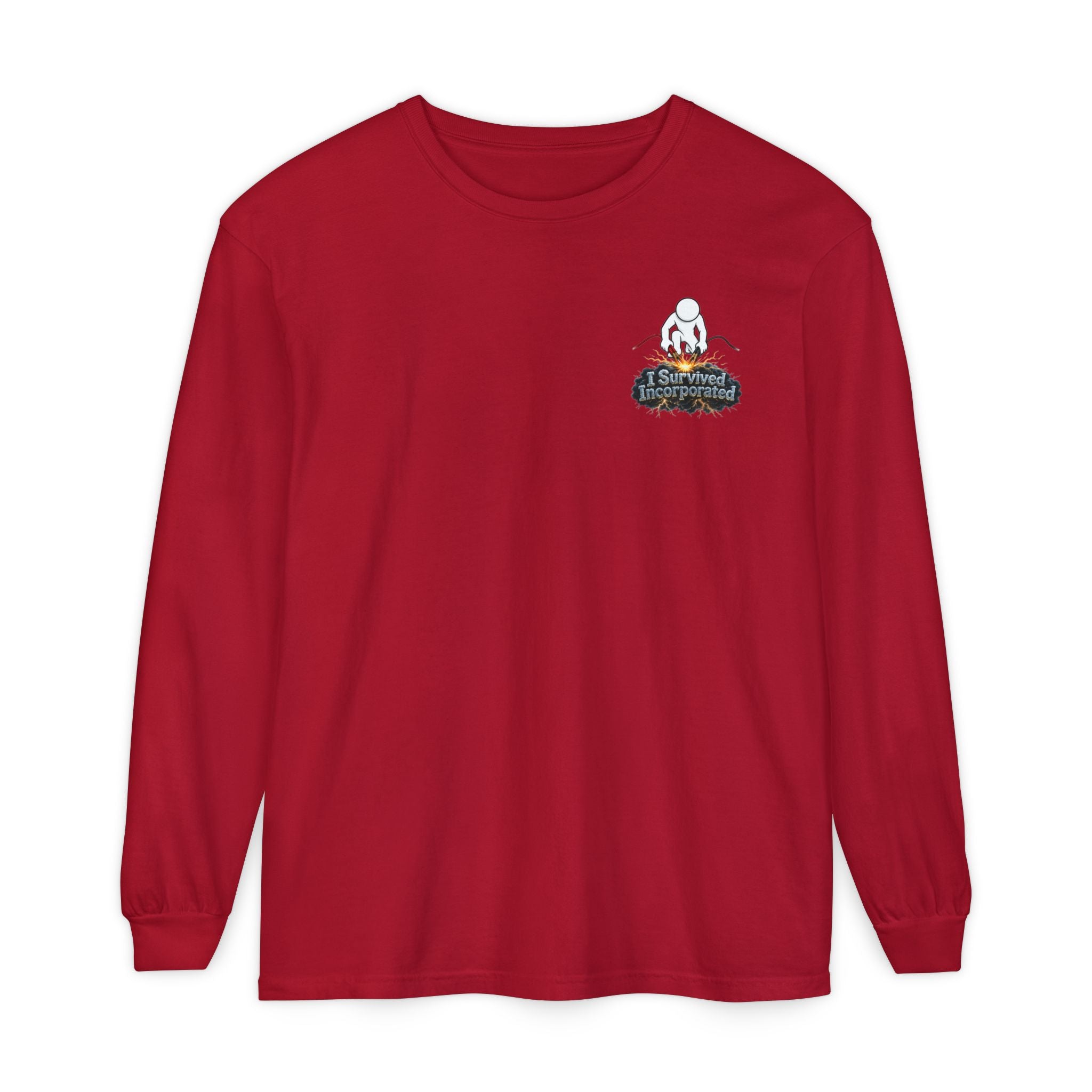 I Survived 2020 — "Please Stand By" Test Pattern Tee Summer Premier Unisex Garment-Dyed Long Sleeve T-Shirt