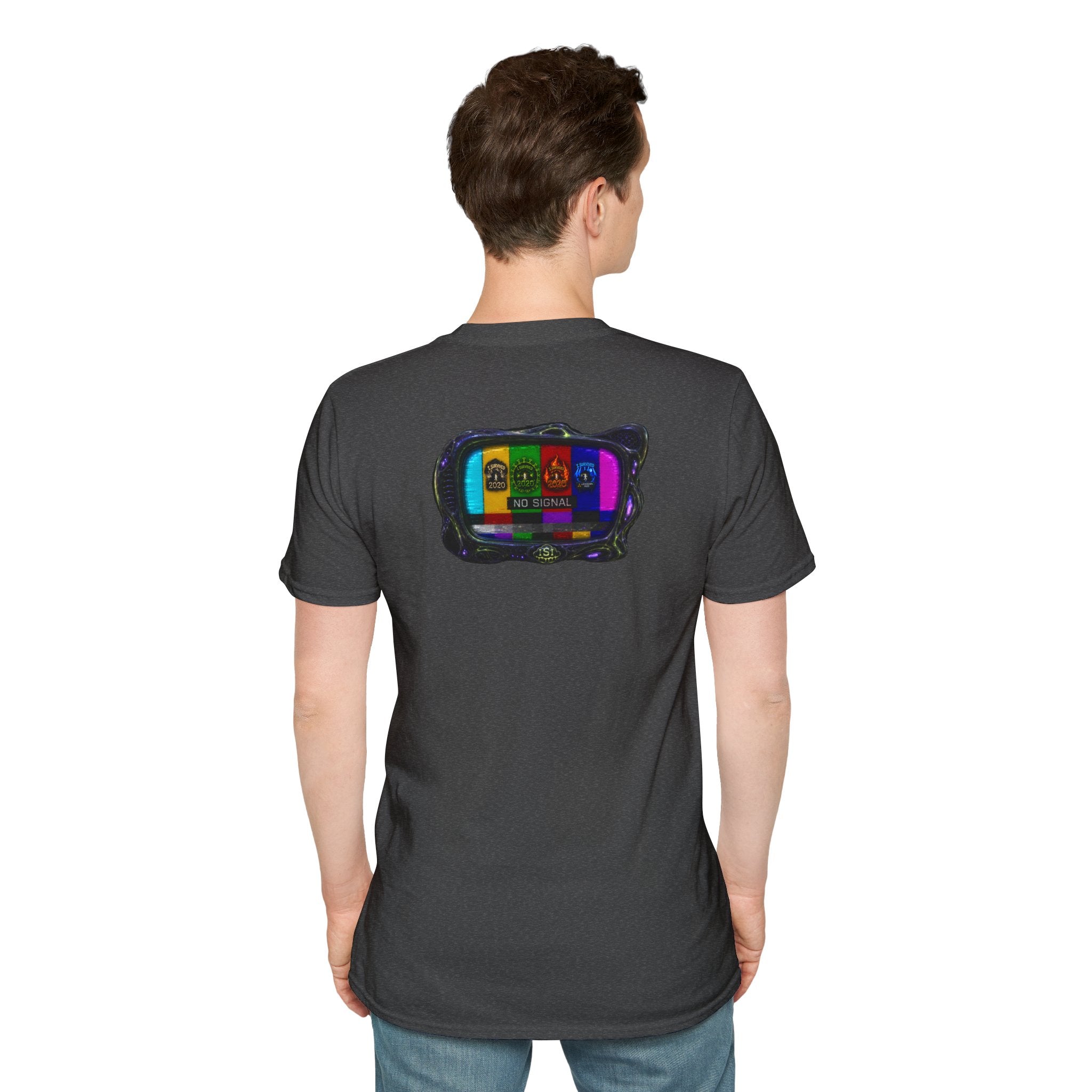 I Survived 2020 — "No Signal" Test Pattern Tee Alien Broadcast Finale Summer Premiere Unisex Softstyle T-Shirt