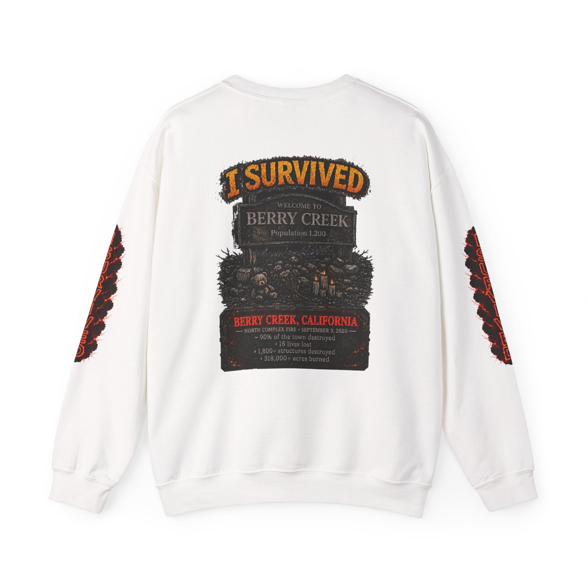 I Survived 2020 — Director's Cut S2:E1 "Berry Creek" | Wildfire Edition Memorial Unisex Heavy Blend™ Crewneck Sweatshirt