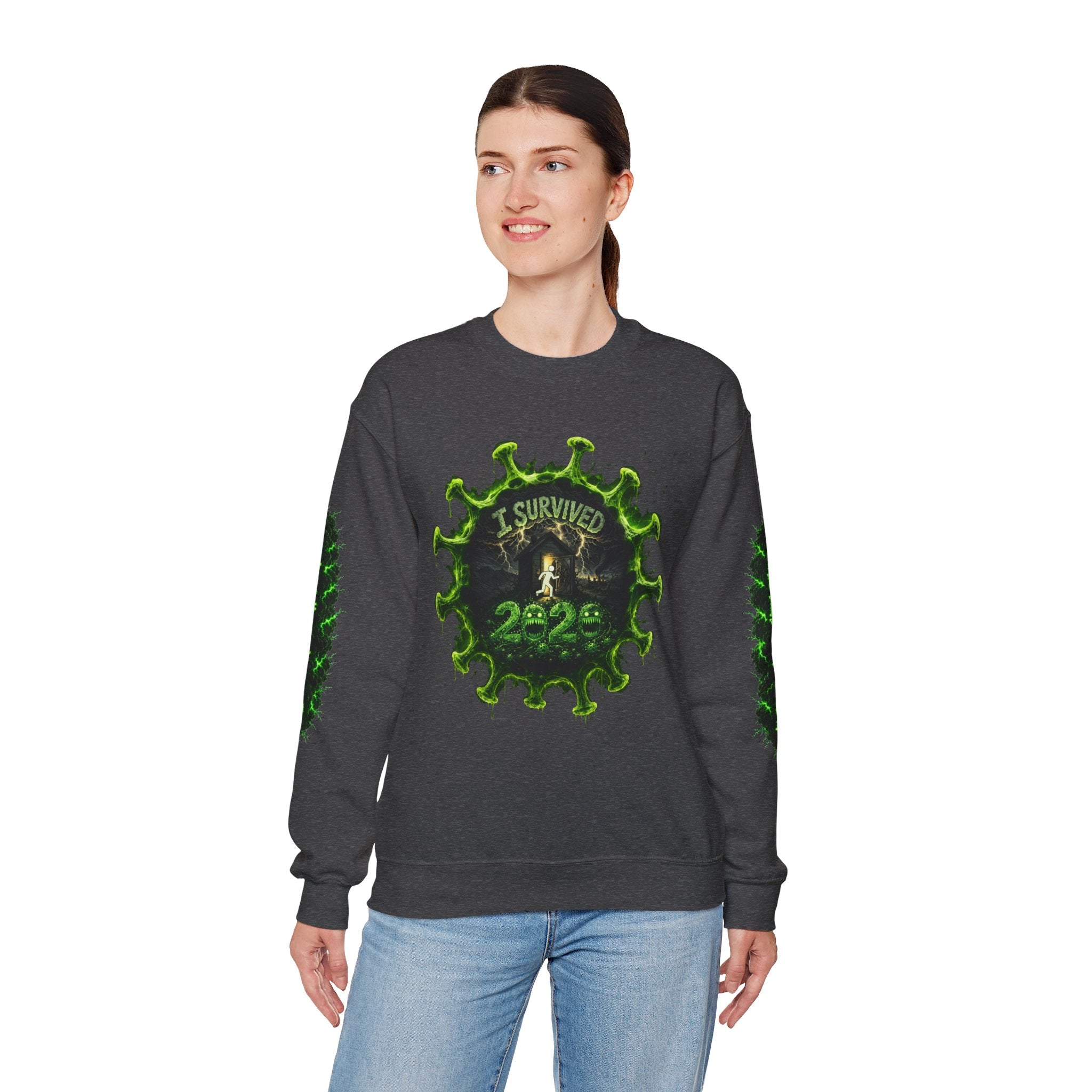 I Survived 2020 — Director's Cut S1:E3 "The Jab!" | Pandemic Edition Unisex Heavy Blend™ Crewneck Sweatshirt