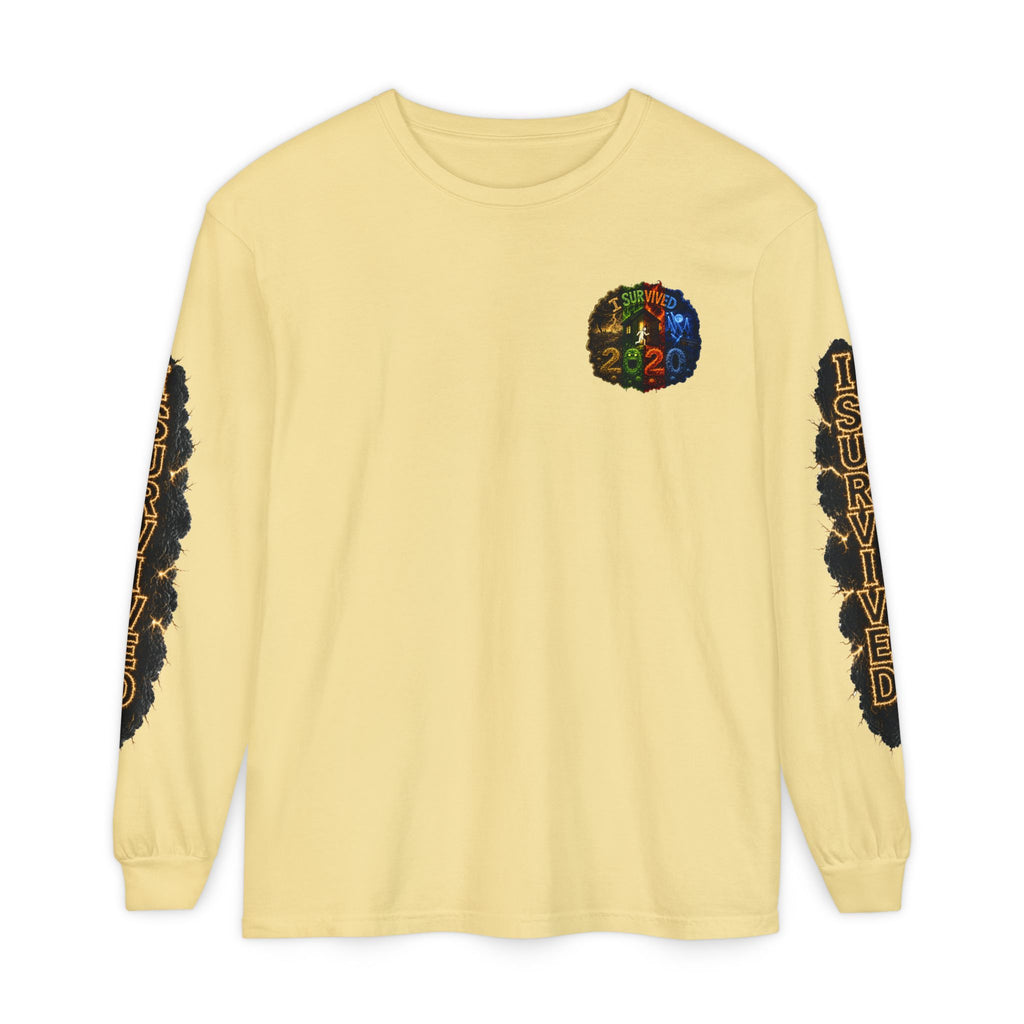 I Survived 2020 — "No Signal" Test Pattern Tee Special Edition Alien Broadcast Finale Summer Premiere Unisex Garment-Dyed Long Sleeve T-Shirt