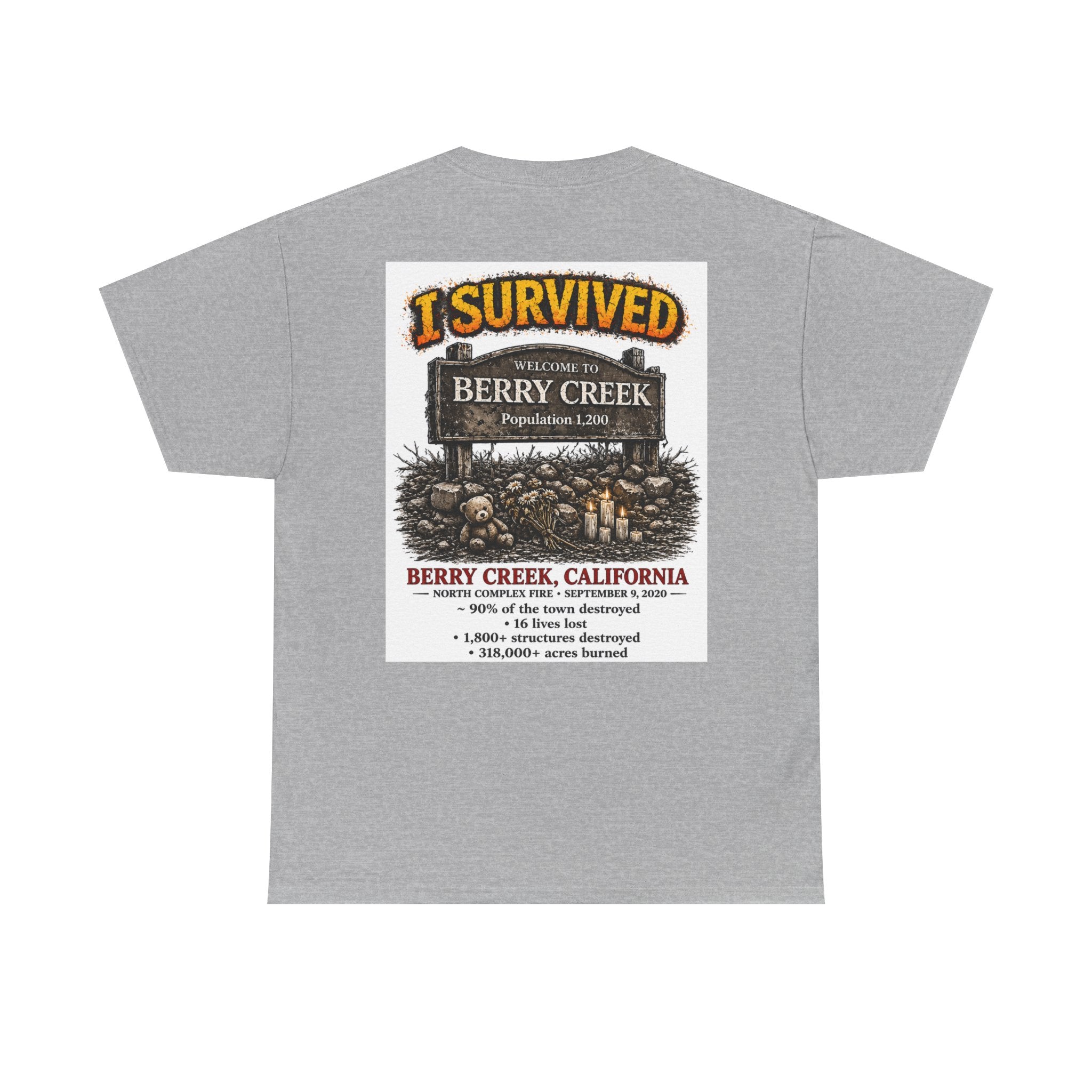 I Survived 2020 — S2:E1 "Berry Creek" | Wildfire Edition Memorial Unisex Heavy Cotton Tee