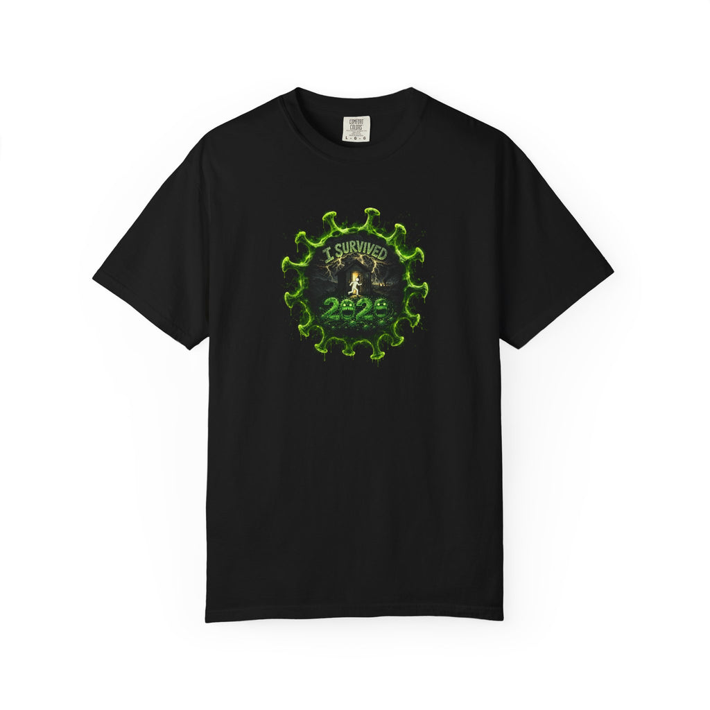 I Survived 2020 — PANDEMIC S1:E4: Director's Cut "Mask Madness" Unisex Garment-Dyed T-shirt