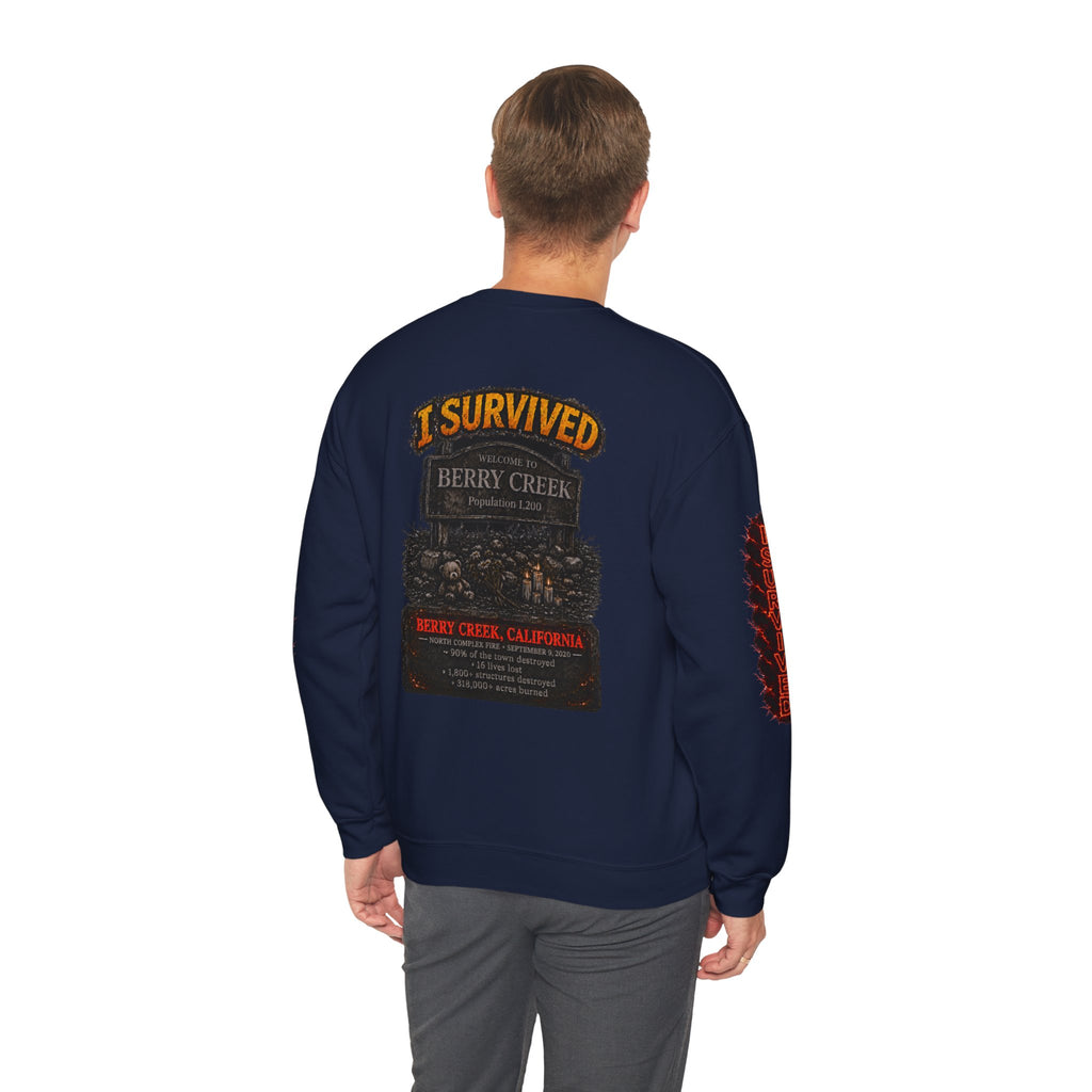 I Survived 2020 — Director's Cut S2:E1 "Berry Creek" | Wildfire Edition Memorial Unisex Heavy Blend™ Crewneck Sweatshirt