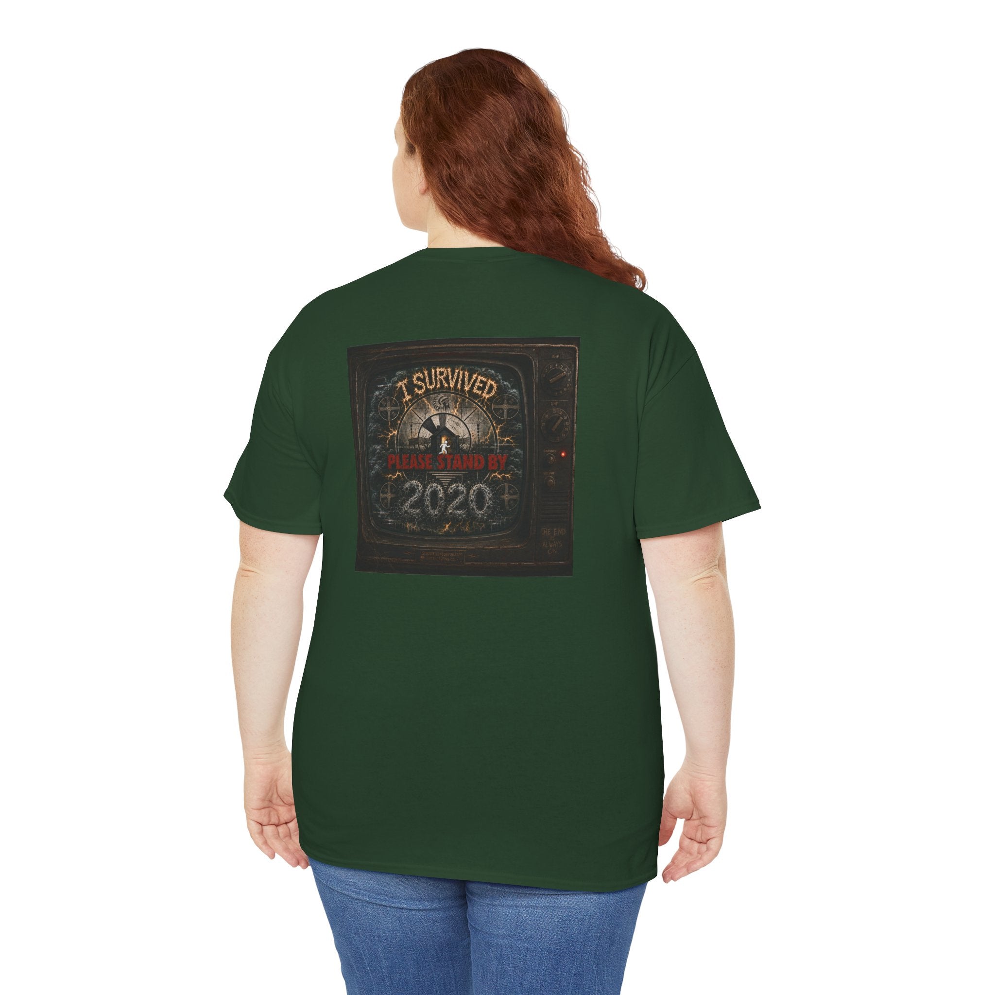 I Survived 2020 — "Please Stand By" Test Pattern Tee Summer Premier Unisex Heavy Cotton Tee