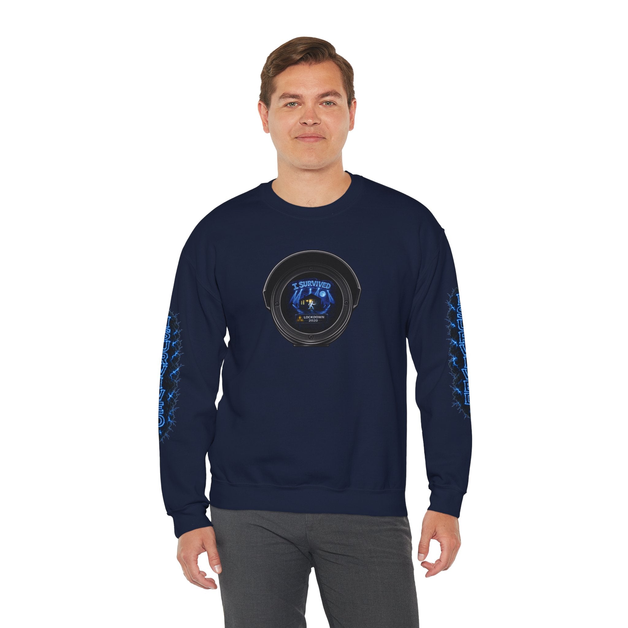 I Survived 2020 — LOCKDOWN S3:E4: Director's Cut "Working From Home" Unisex Heavy Blend™ Crewneck Sweatshirt