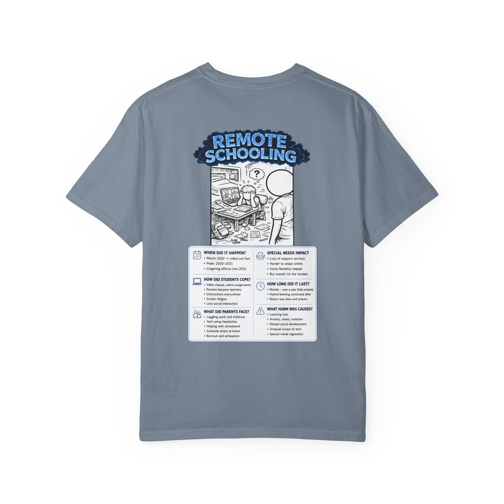 I Survived 2020 —  LOCKDOWN S3:E3: Director's Cut "Remote Schooling" Unisex Garment-Dyed T-shirt