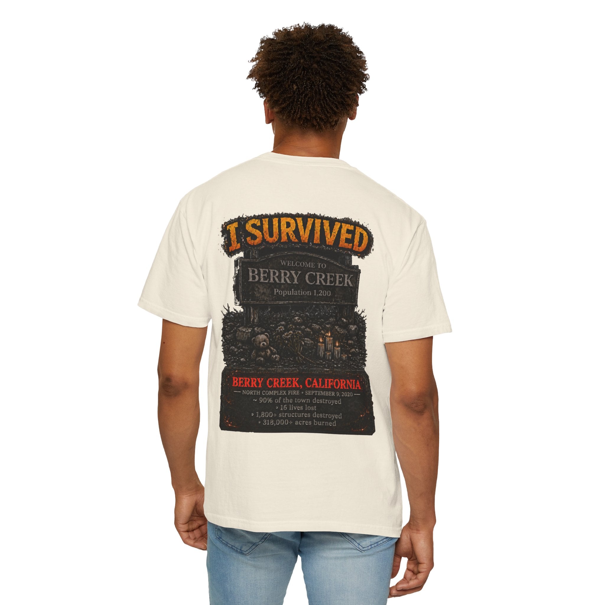 I Survived 2020 — Director's Cut S2:E1 "Berry Creek" | Wildfire Edition Memorial Unisex Garment-Dyed T-shirt