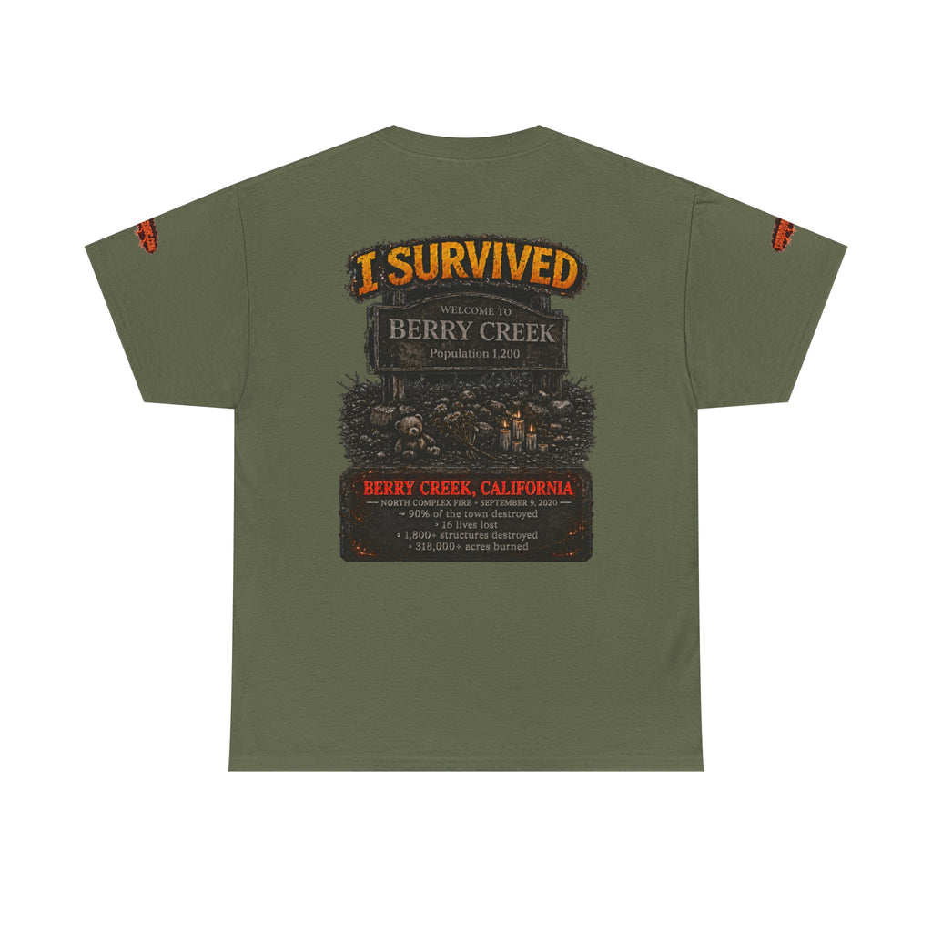 I Survived 2020 — Director's Cut S2:E1 "Berry Creek" | Wildfire Edition Memorial Unisex Heavy Cotton Tee (SPECIAL EDITION)