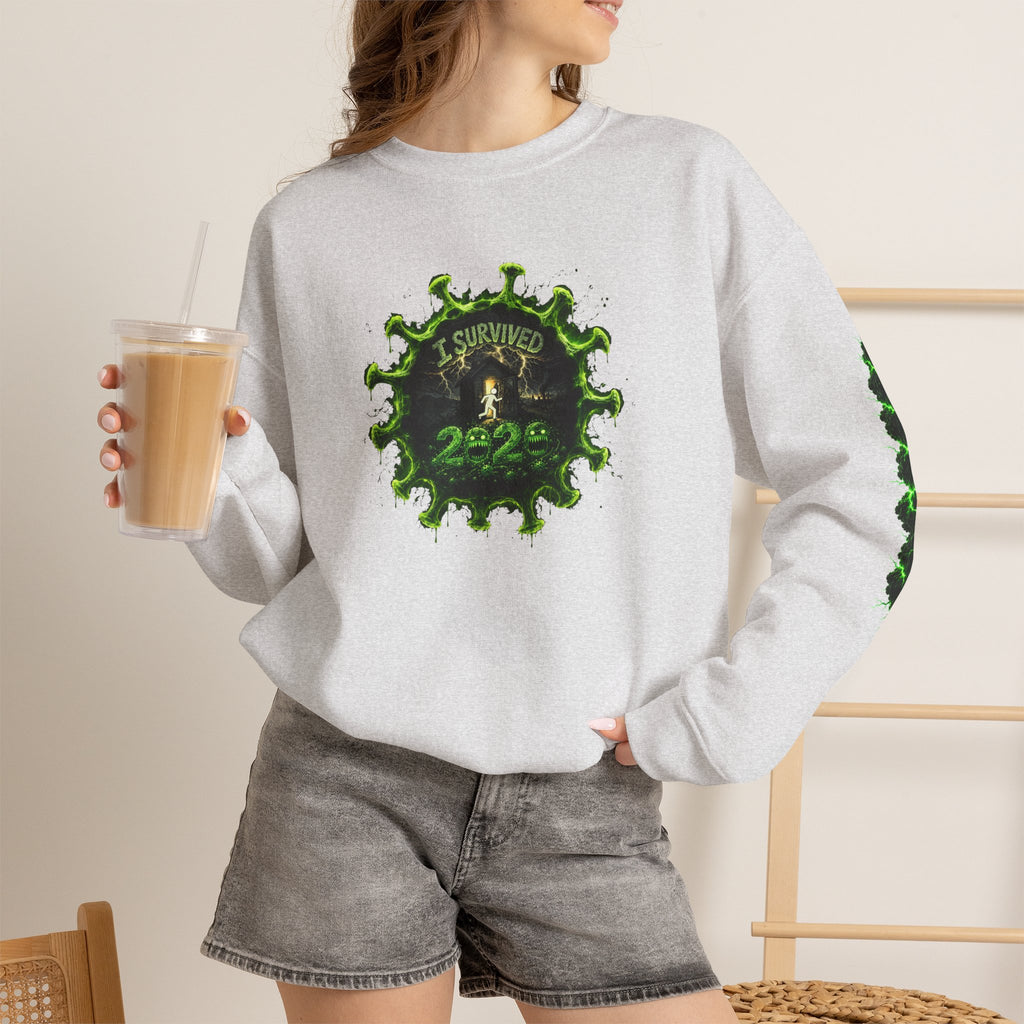 I Survived 2020 — PANDEMIC S1:E3: Director's Cut "The Jab!" Unisex Heavy Blend™ Crewneck Sweatshirt