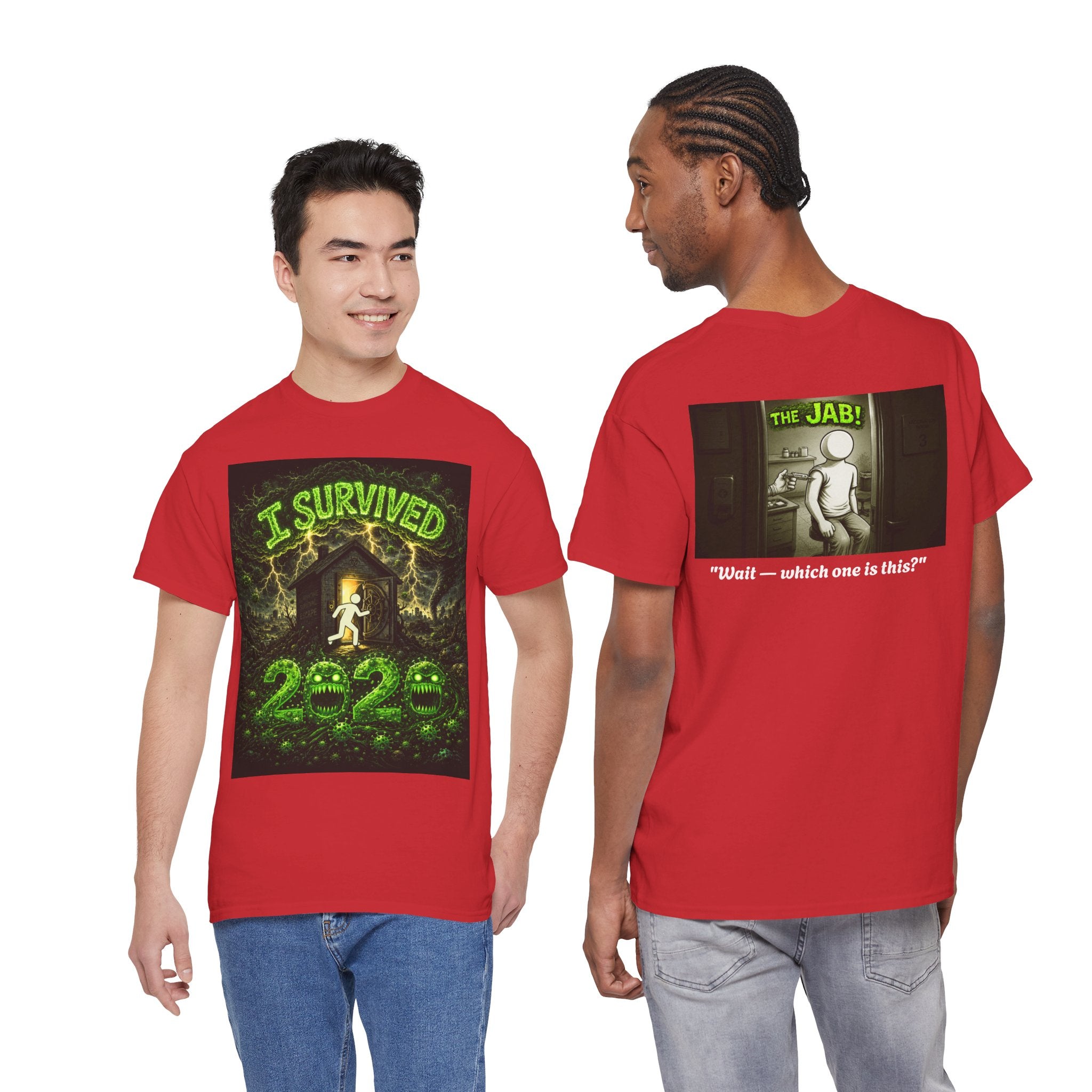 Sobreviví al 2020 — T1:E3 "¡La vacuna!" | Camiseta unisex de algodón grueso Edición Pandemia