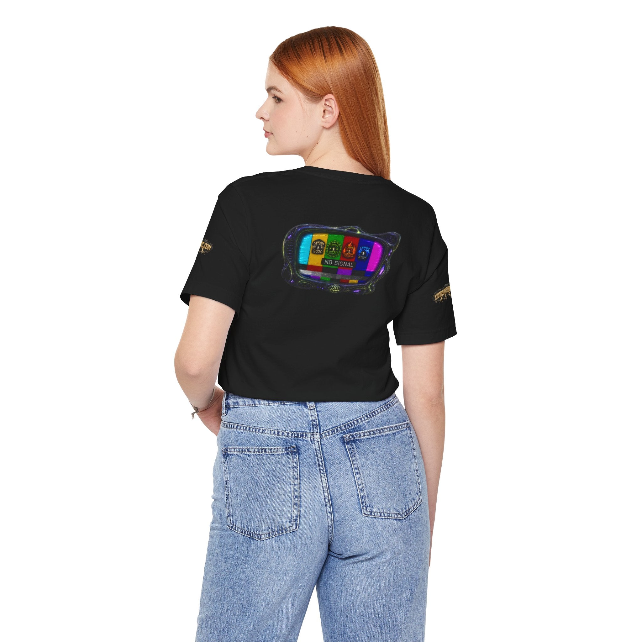I Survived 2020 — "No Signal" Test Pattern Tee Alien Broadcast Finale Summer Premiere Unisex Jersey Short Sleeve Tee