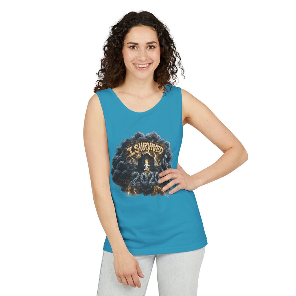 I Survived 2020 — Director's Cut Original Design Teaser Tee | Season 1 Premiere Drop Unisex Garment-Dyed Tank Top