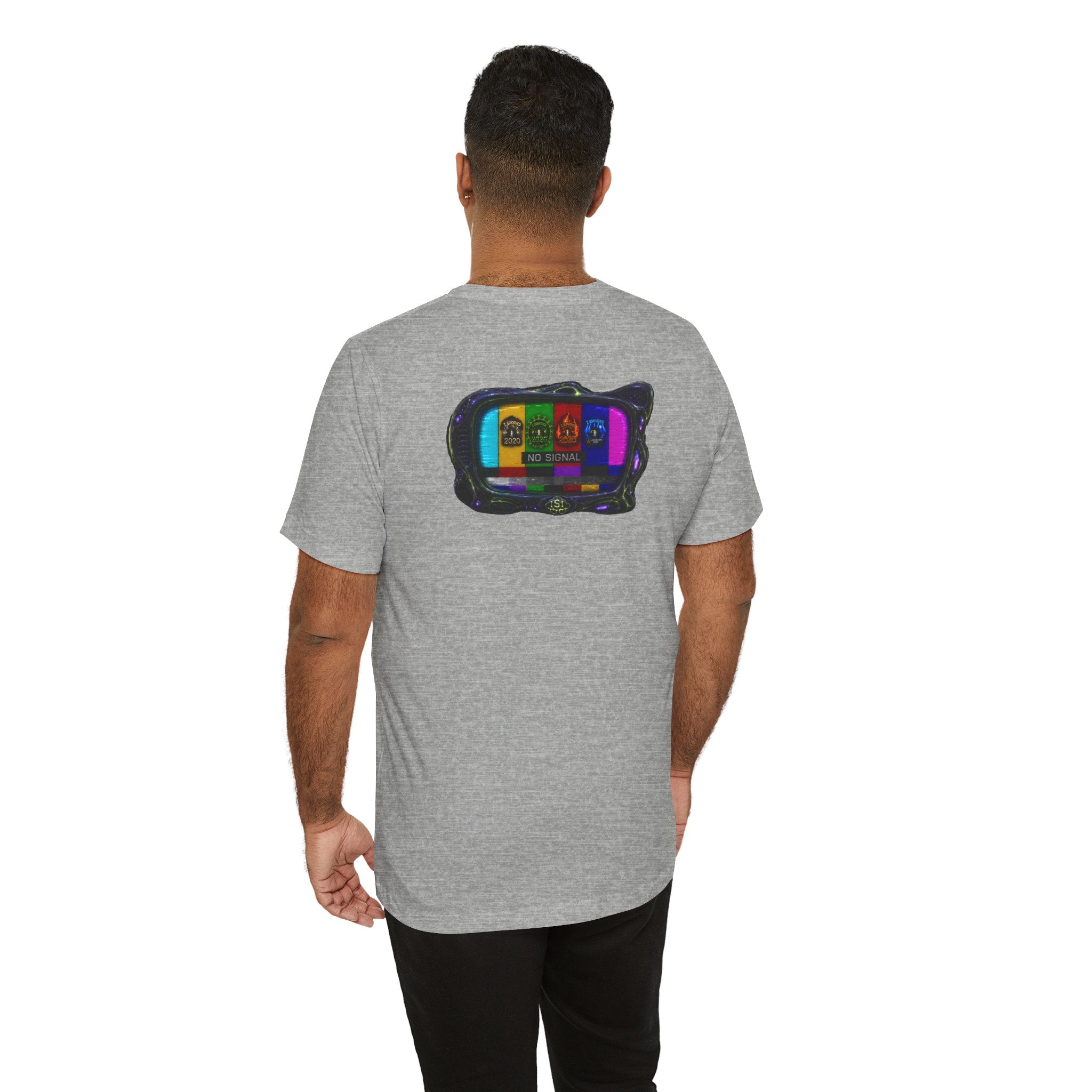 I Survived 2020 — "No Signal" Test Pattern Tee Alien Broadcast Finale Summer Premiere Unisex Jersey Short Sleeve Tee
