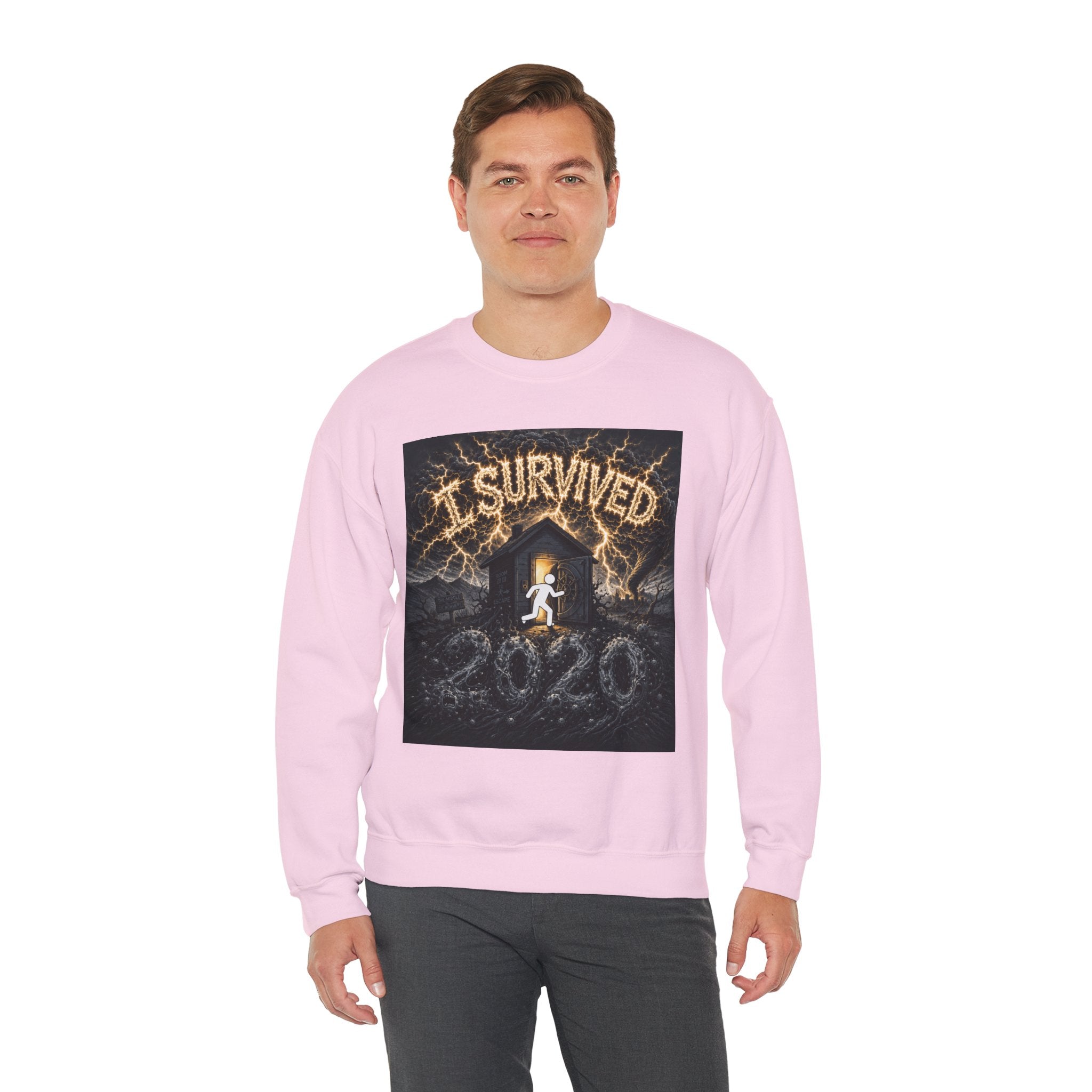 I Survived 2020 — Original Design Teaser Tee | Season 1 Premiere Drop Unisex Heavy Blend™ Crewneck Sweatshirt