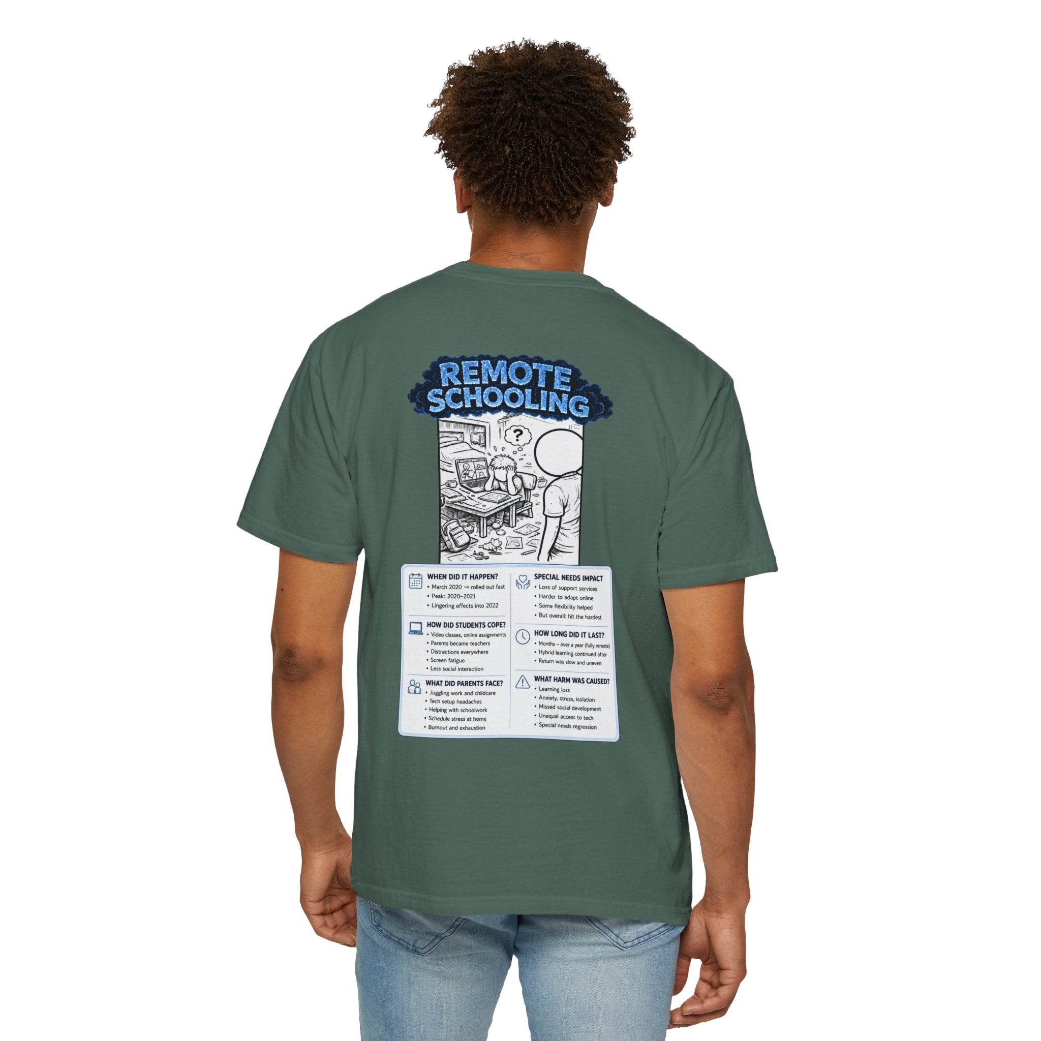 I Survived 2020 —  LOCKDOWN S3:E3: Director's Cut "Remote Schooling" Unisex Garment-Dyed T-shirt