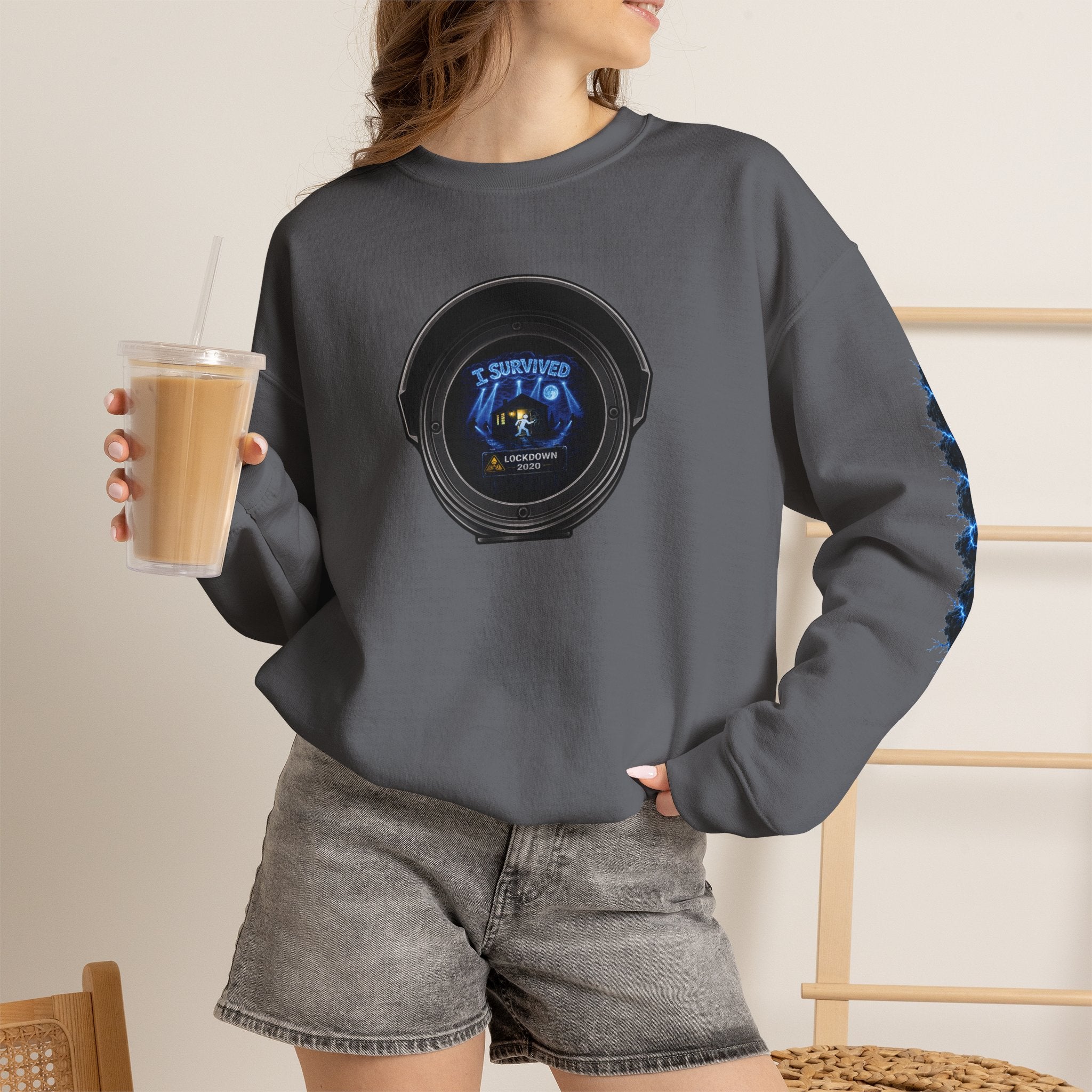 I Survived 2020 — LOCKDOWN S3:E4: Director's Cut "Working From Home" Unisex Heavy Blend™ Crewneck Sweatshirt